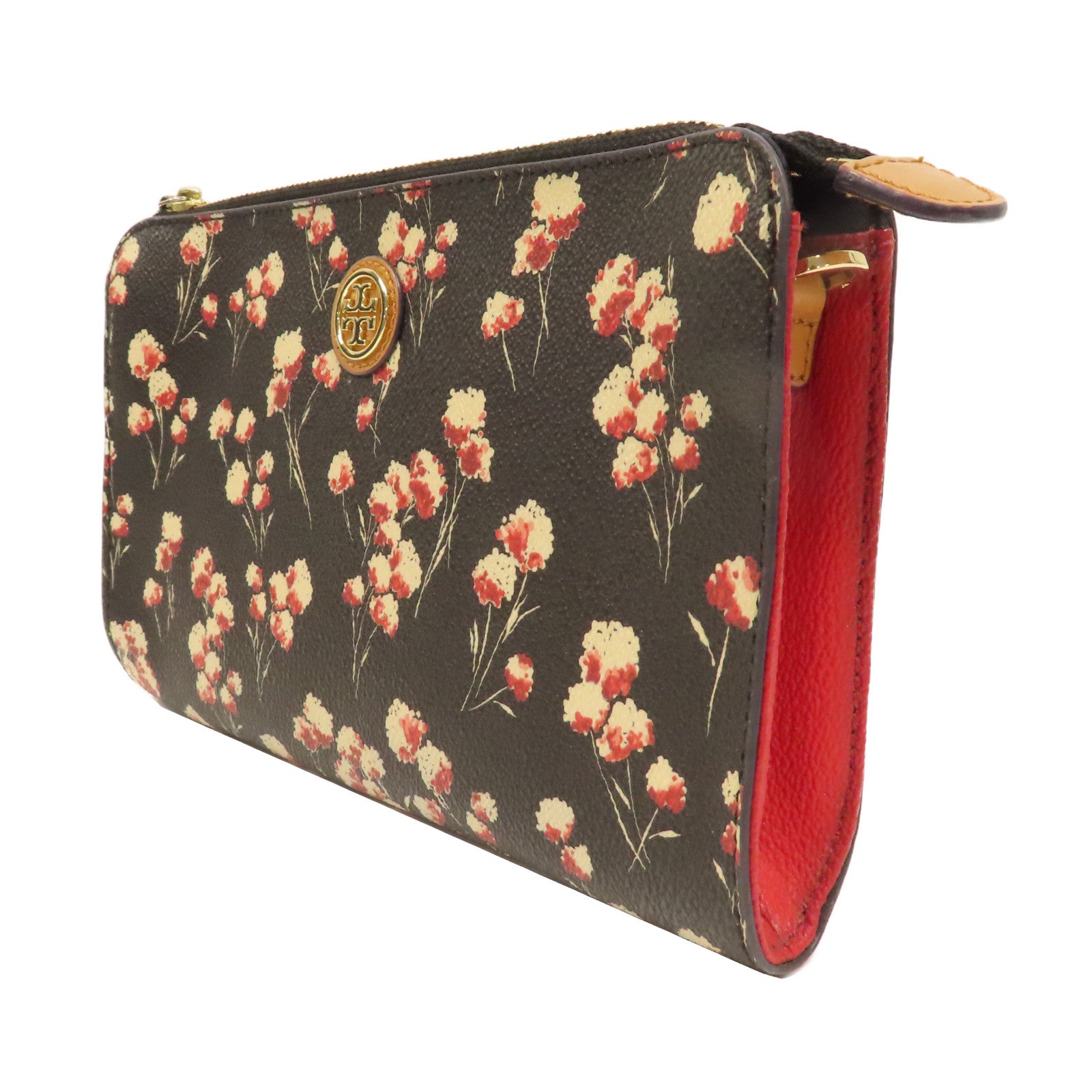 Tory Burch 【激減優惠】塗層帆布Shoulder Bag金扣肩背袋黑色/紅色/白色