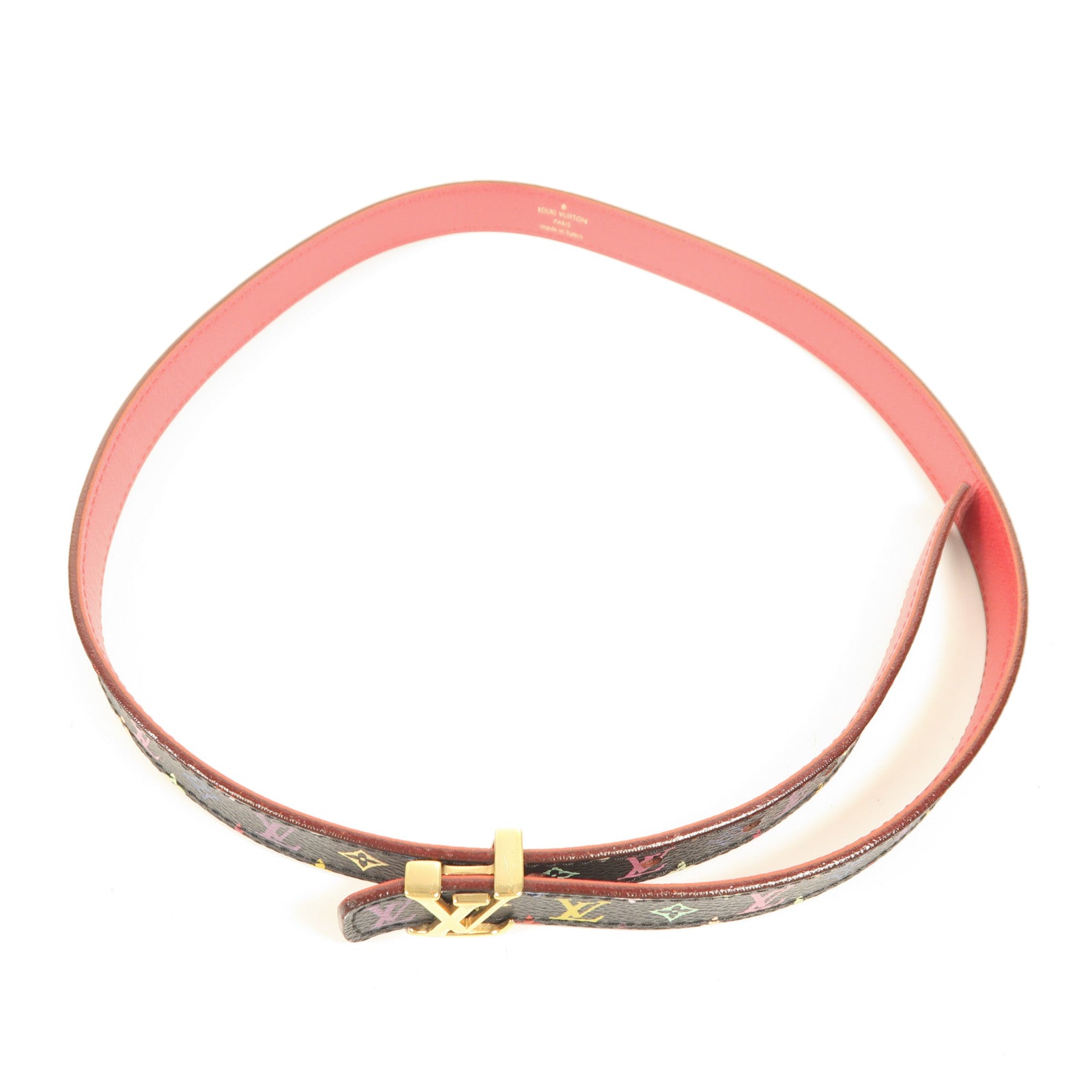 LOUIS VUITTON Monogram Multicolor Initiales Belt金扣皮帶