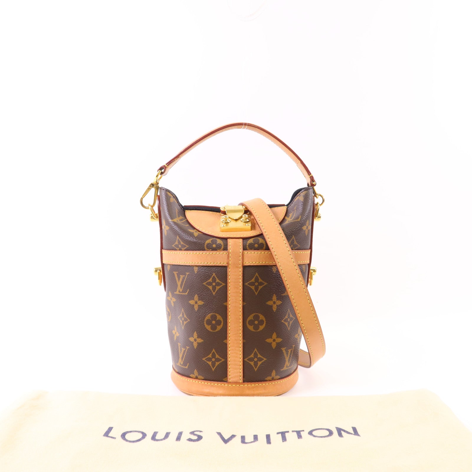 LOUIS VUITTON Monogram Duffle金扣手挽肩背兩用袋棕色