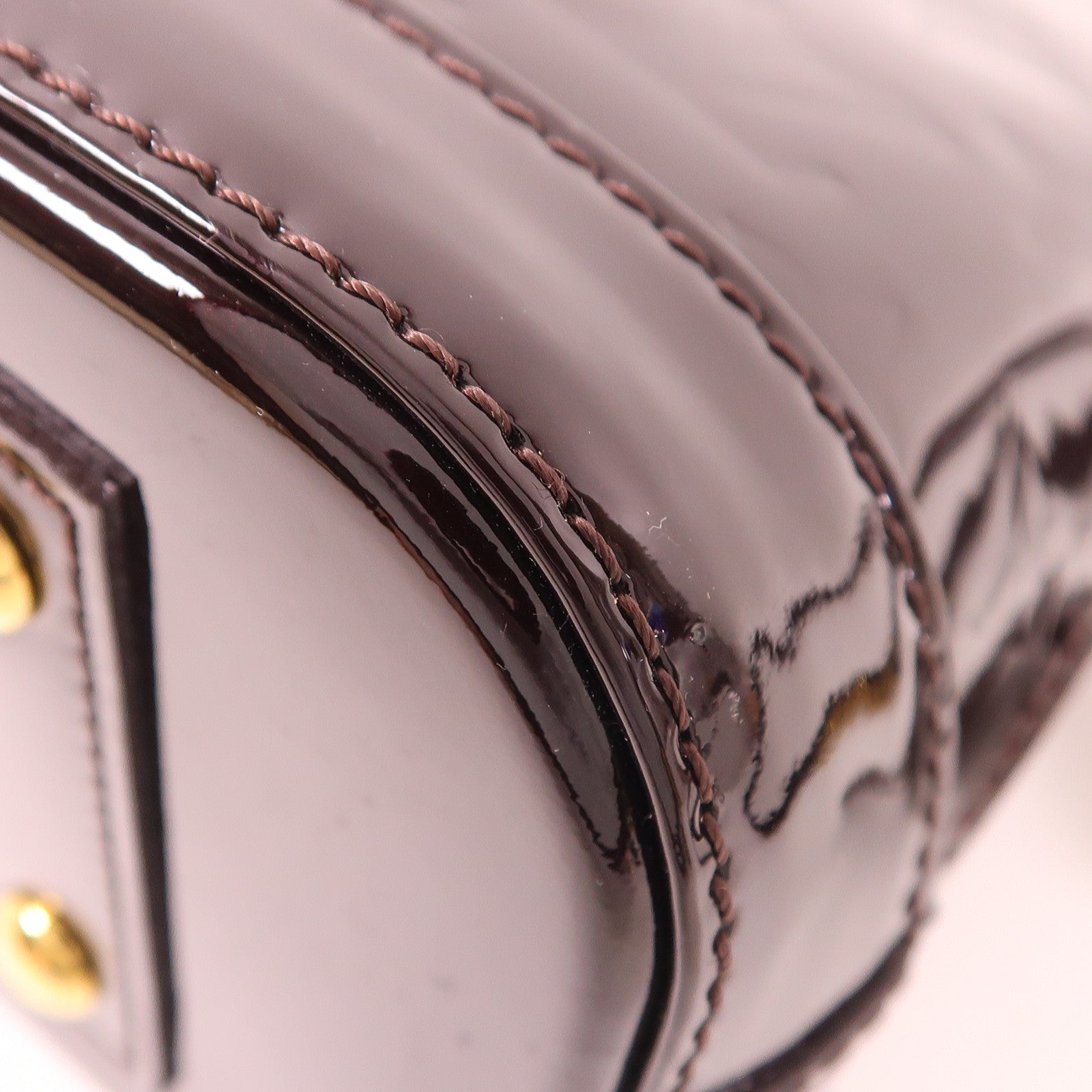 LOUIS VUITTON Vernis Alma BB金扣手挽肩背兩用袋酒紅色