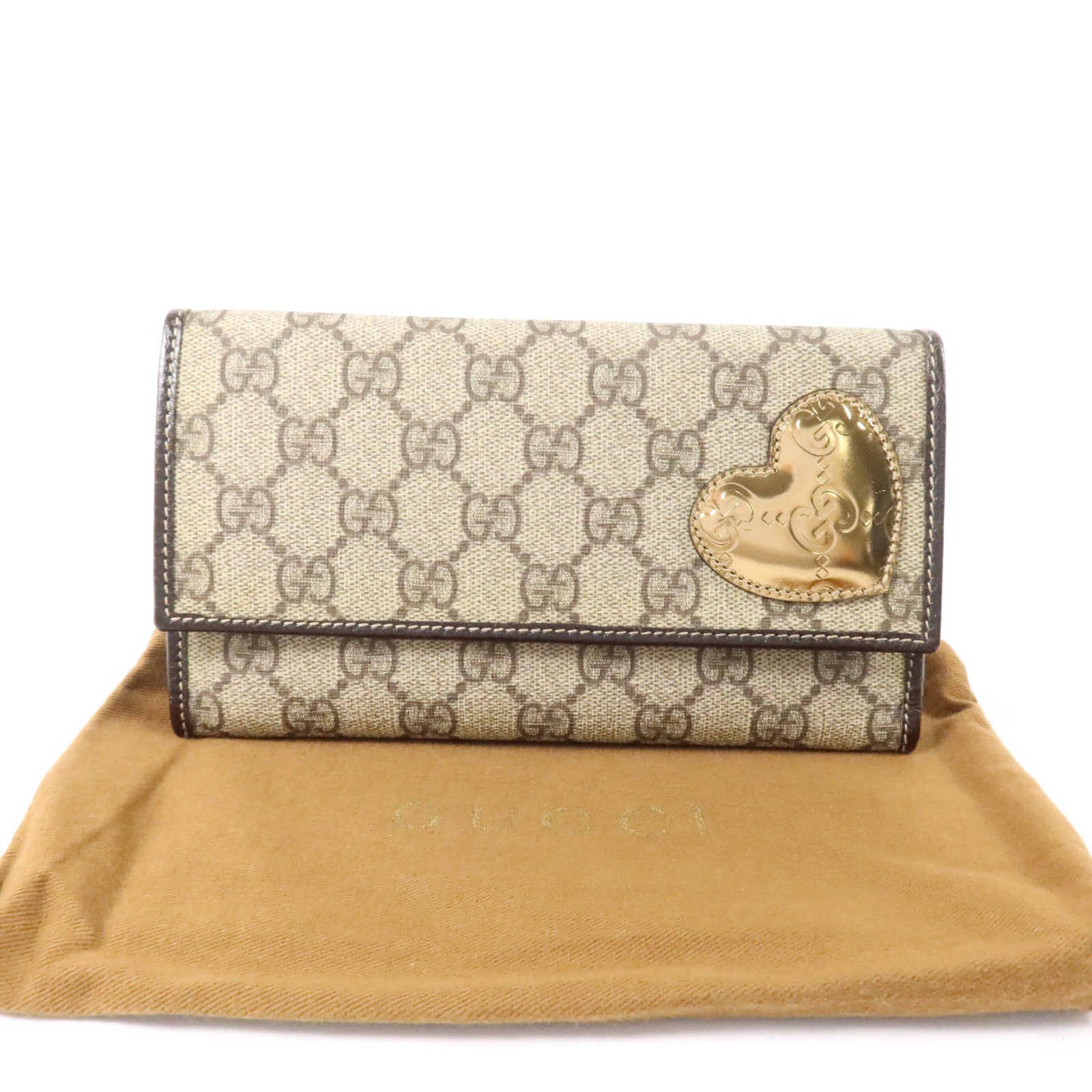 GUCCI 塗層帆布Long Wallet金扣長錢包
