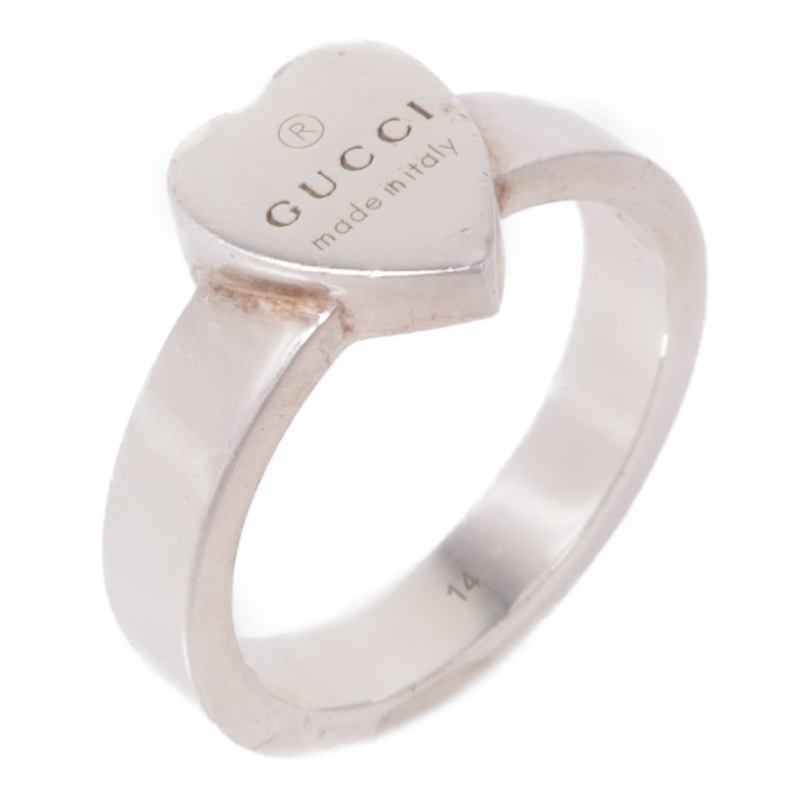 GUCCI 925純銀Heart Ring戒指US#6.75