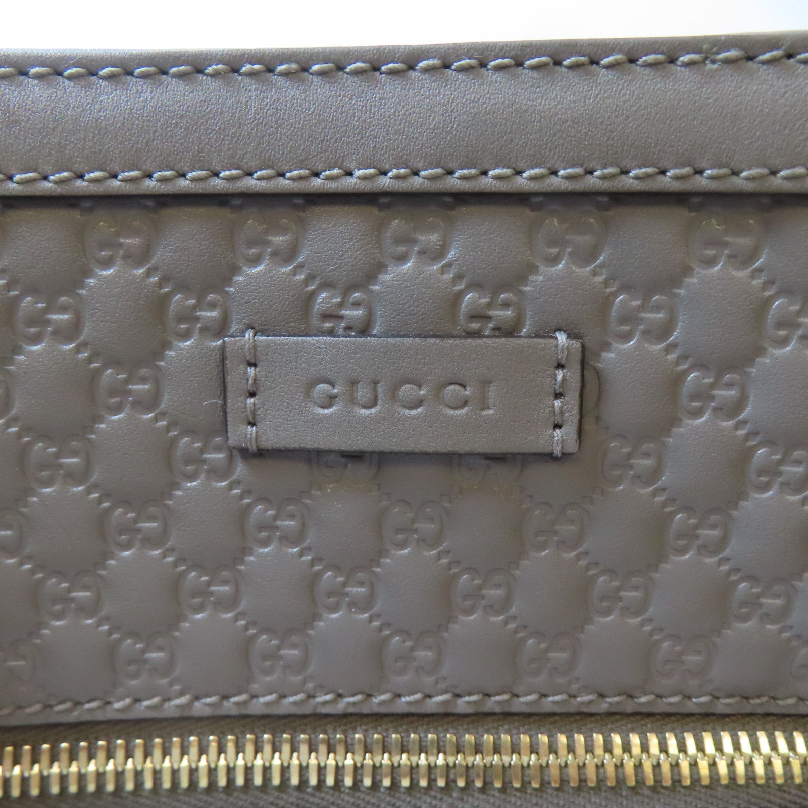 GUCCI 牛皮皮革Guccissima金扣手挽肩背兩用袋灰色