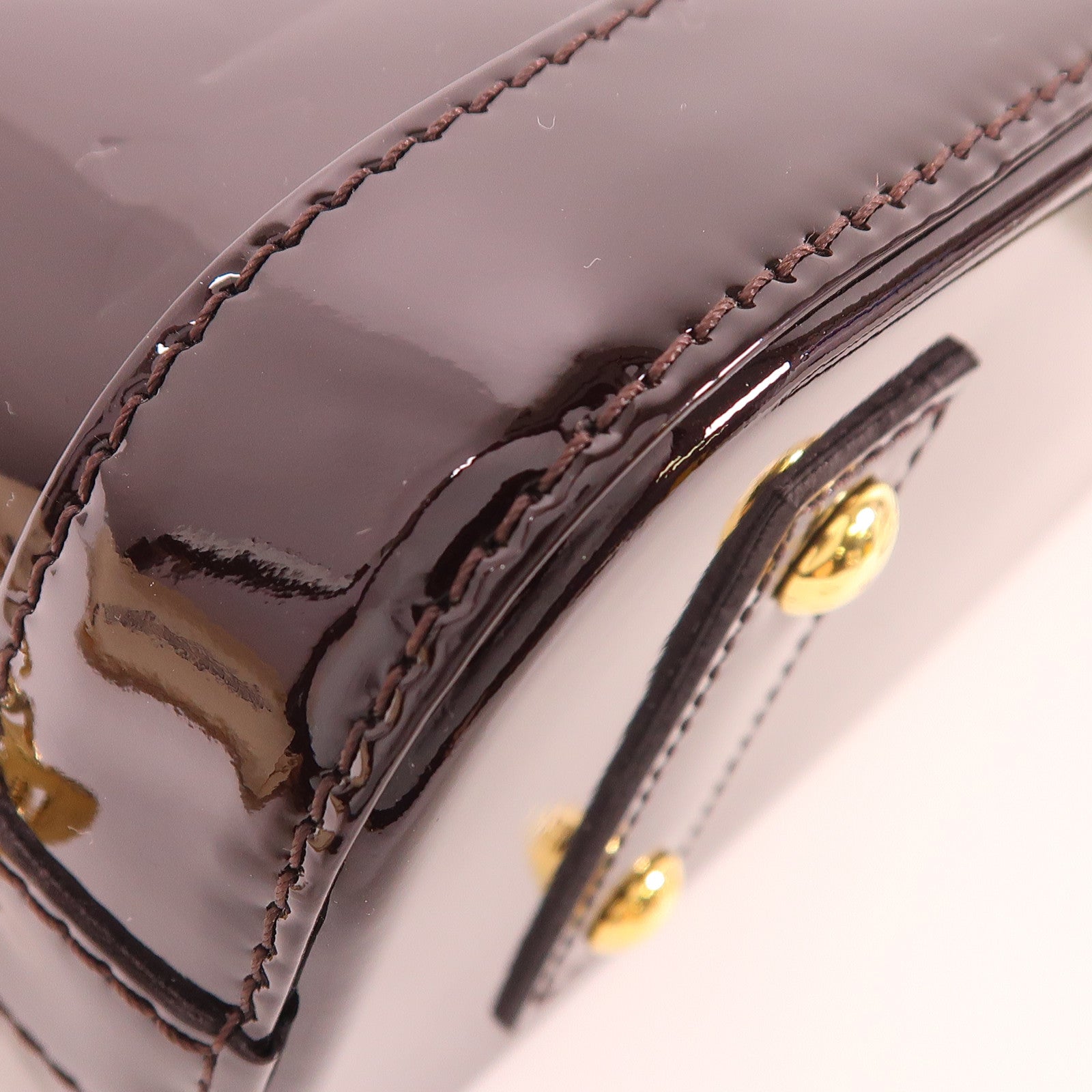 LOUIS VUITTON Vernis Alma BB金扣手挽肩背兩用袋酒紅色