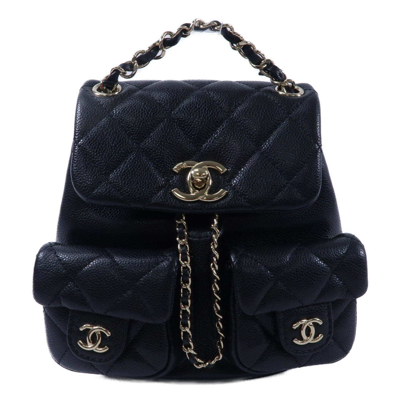 CHANEL 牛皮皮革Duma鏈帶背包