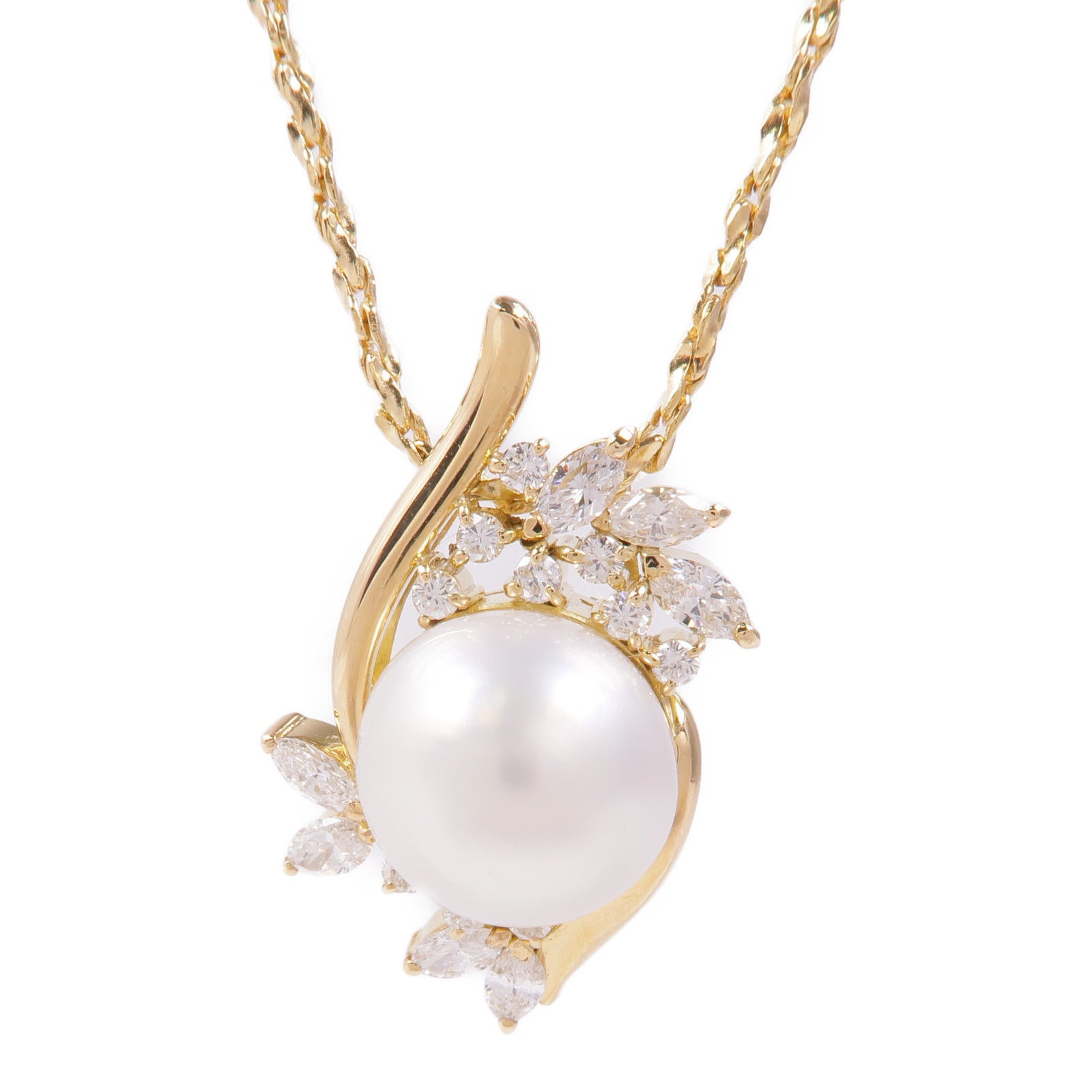 JEWELRY 18K黃金Pearl/Diamond Necklace珍珠/鑽石項鍊