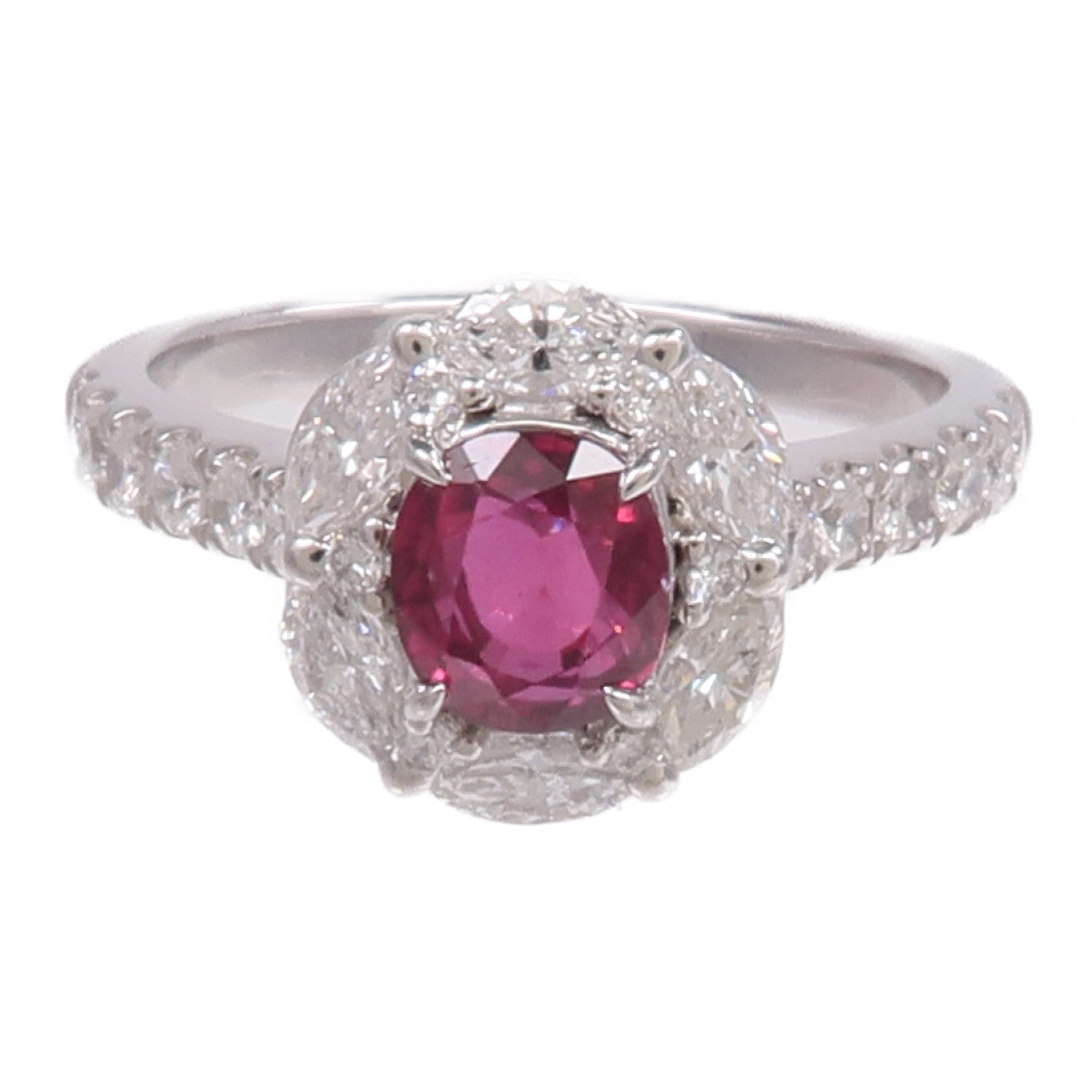 JEWELRY PT950鉑金Ruby Diamond Ring紅寶石/鑽石戒指