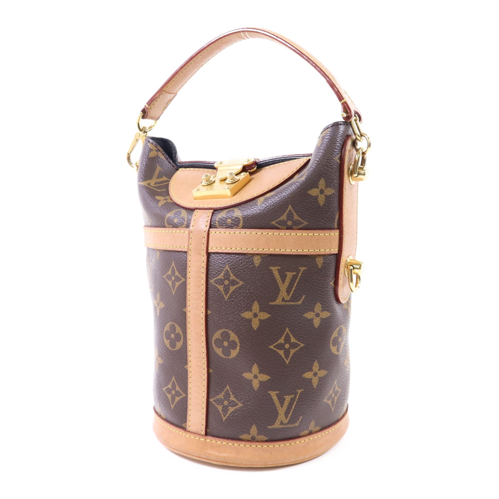 LOUIS VUITTON Monogram Duffle金扣手挽肩背兩用袋棕色