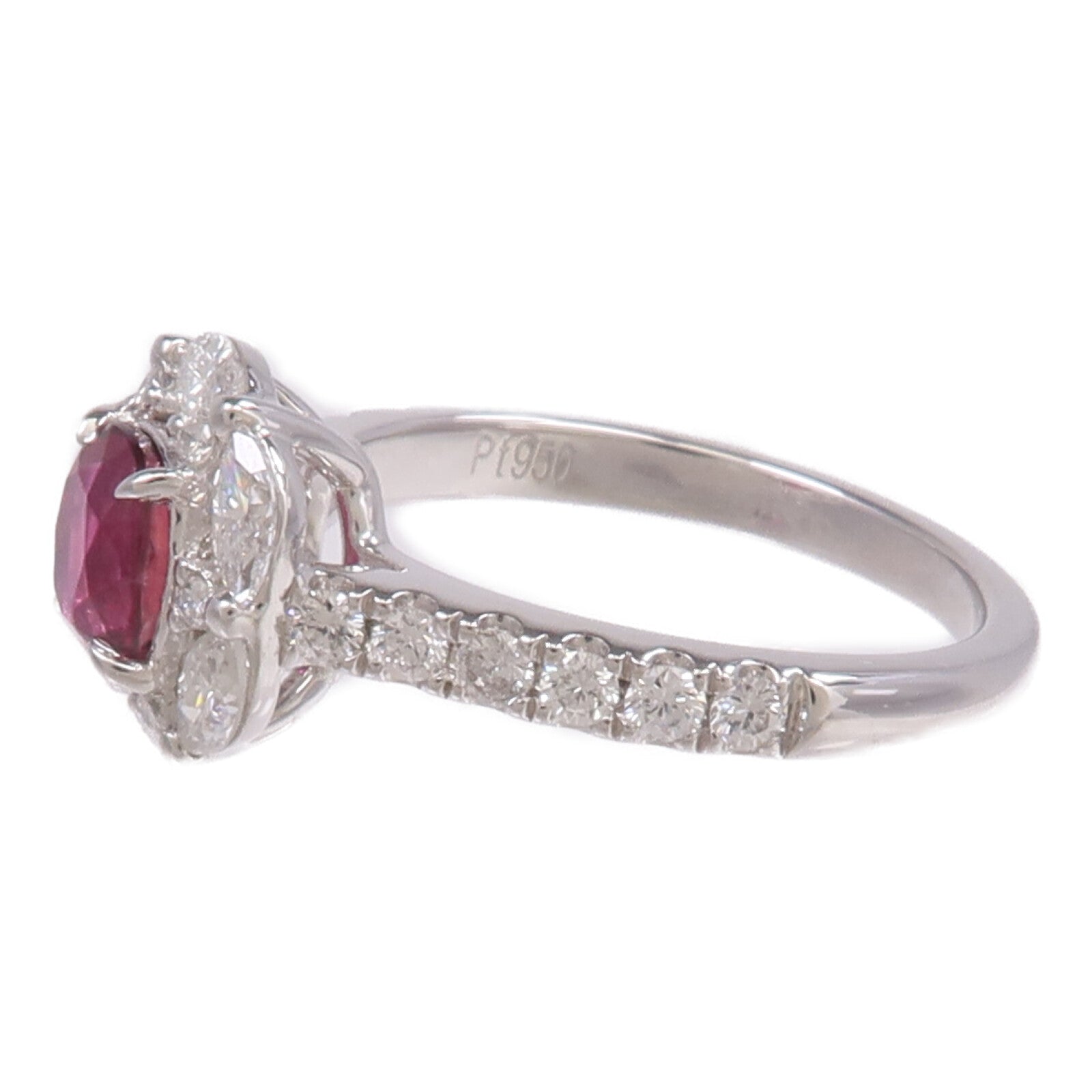 JEWELRY PT950鉑金Ruby Diamond Ring紅寶石/鑽石戒指