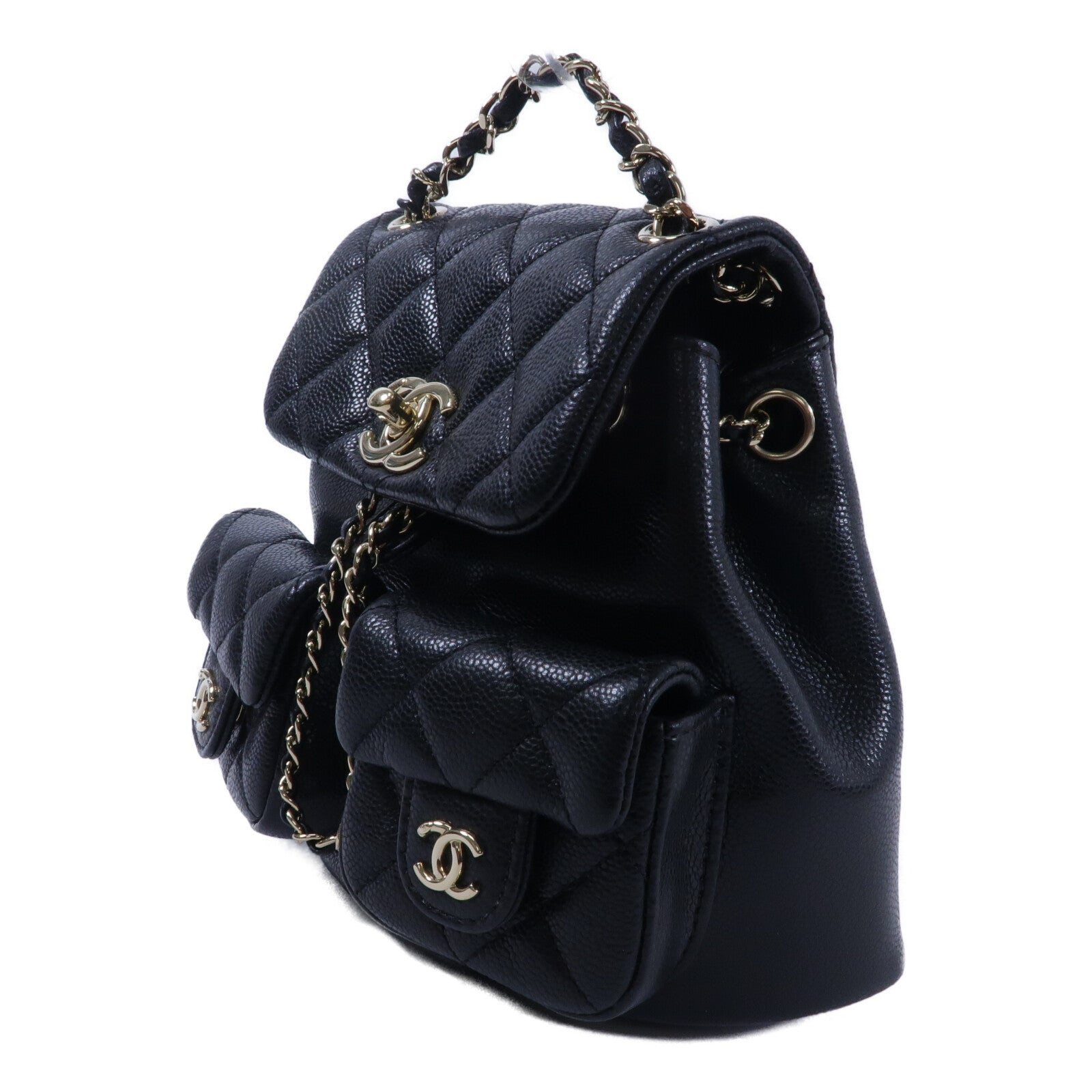 CHANEL 牛皮皮革Duma鏈帶背包