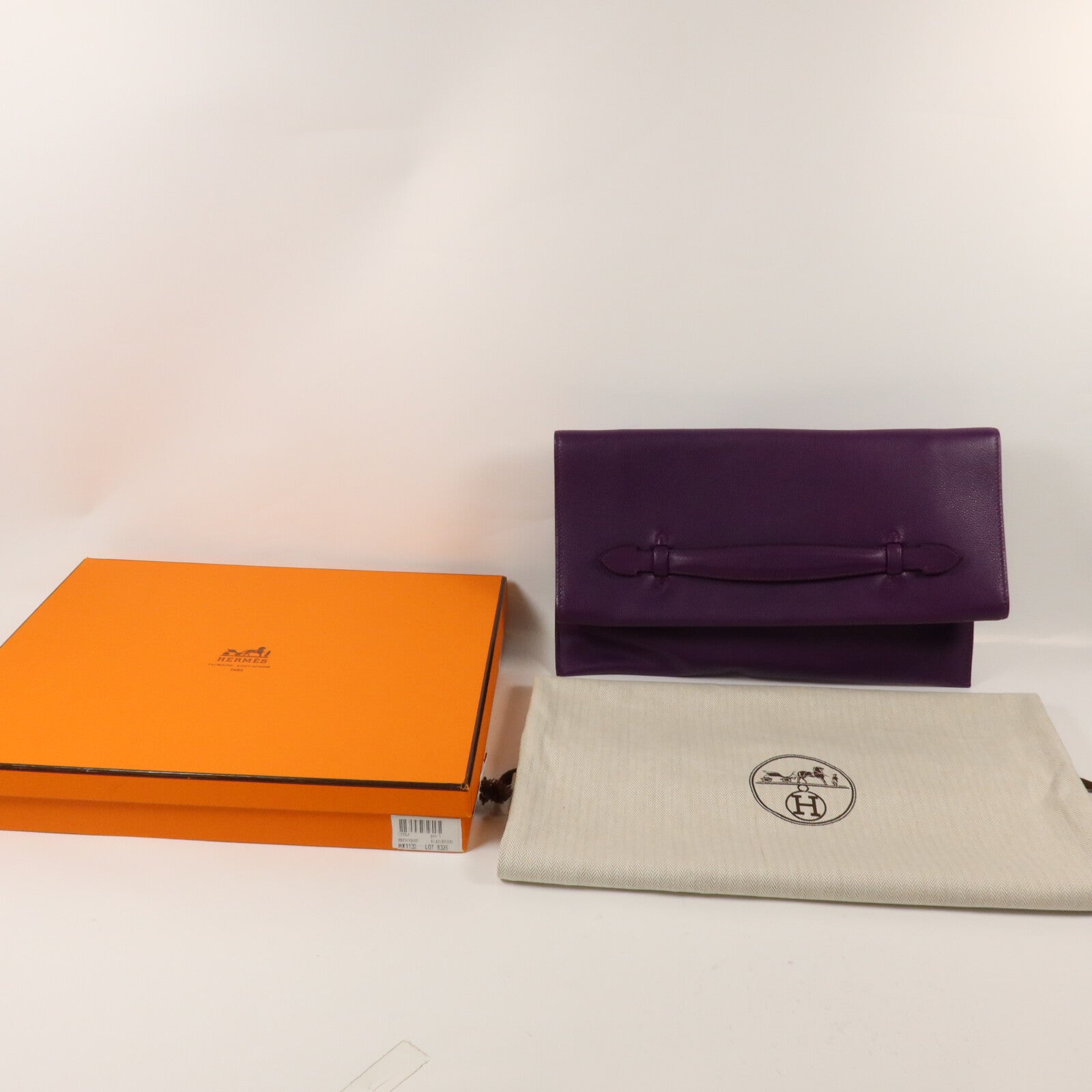 HERMES Evercolor皮革Plitplat Clutch手拿包Anemone