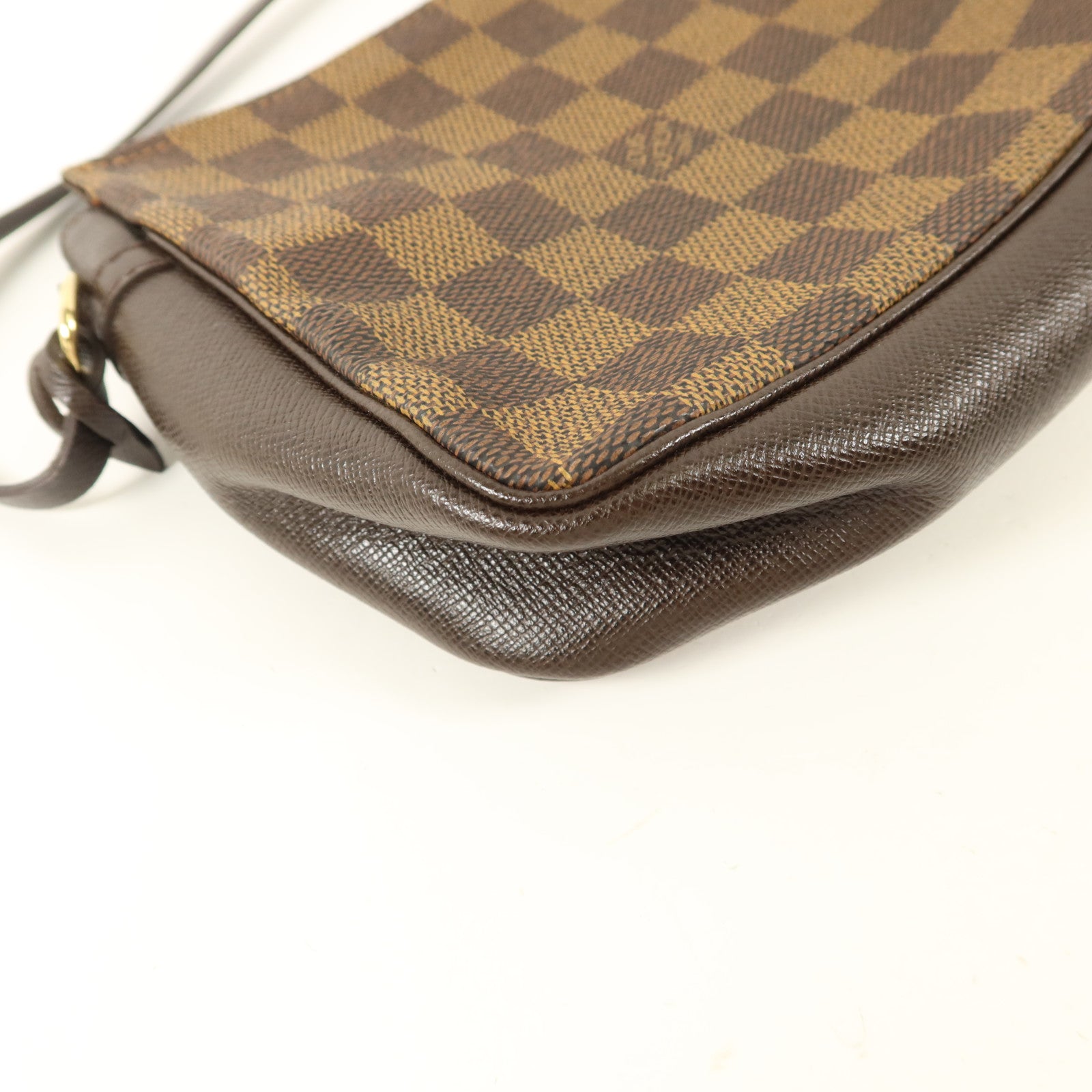 LOUIS VUITTON Damier Trousse Makeup Accessory Pouch金扣手挽袋棕色