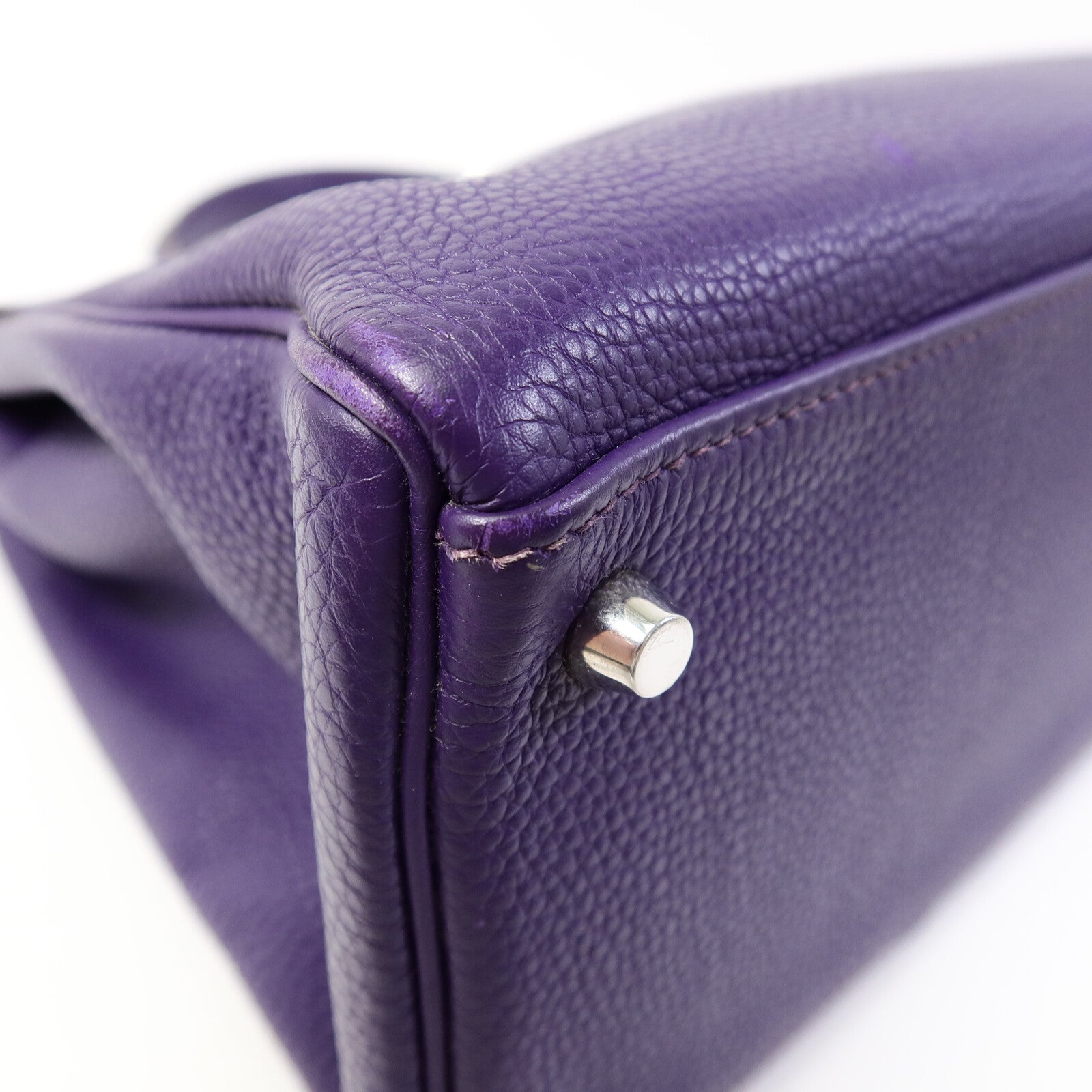 HERMES Togo皮革Kelly 35銀扣手挽肩背兩用袋Iris