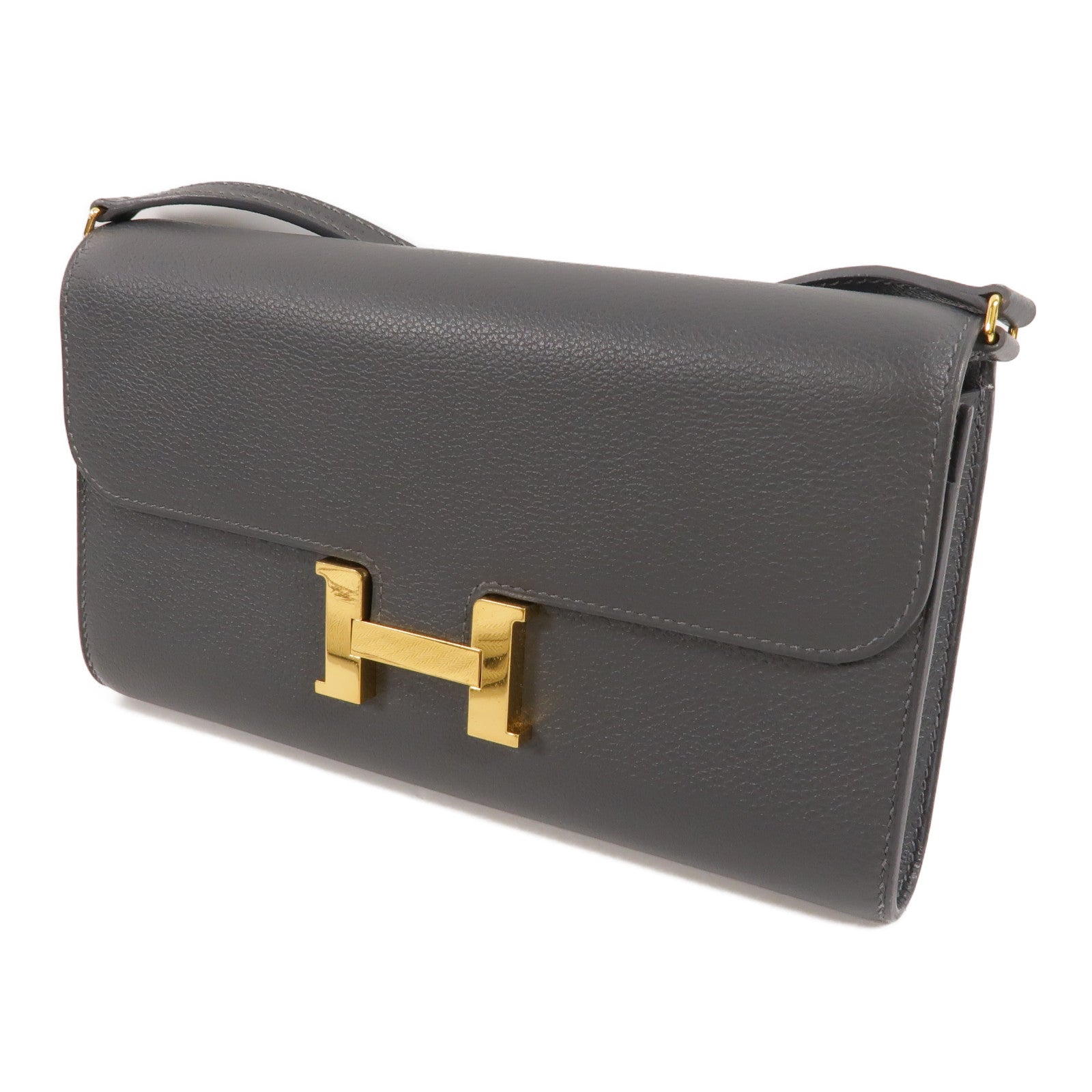 HERMES Evercolor皮革Constance To Go肩背袋Ardoise