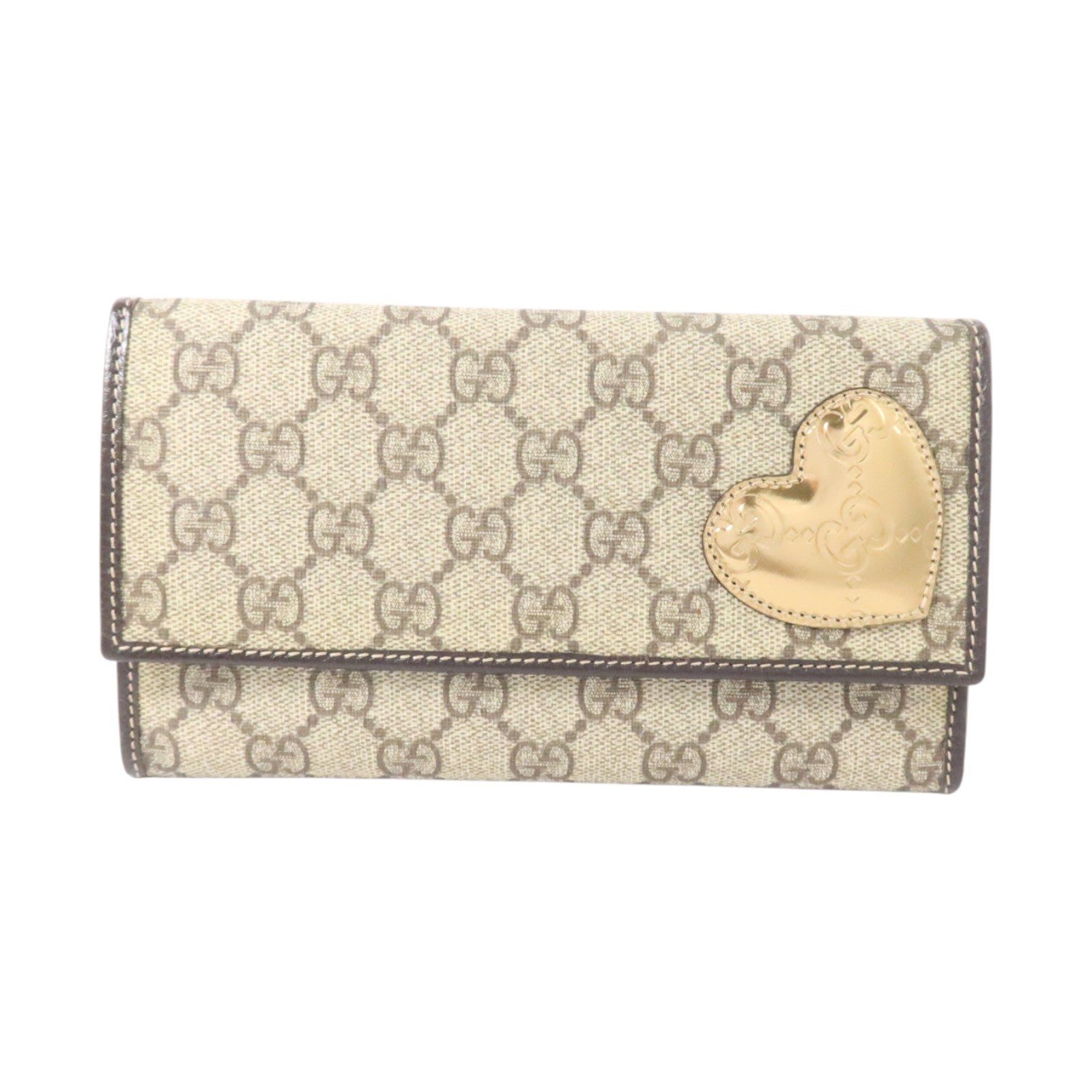GUCCI 塗層帆布Long Wallet金扣長錢包