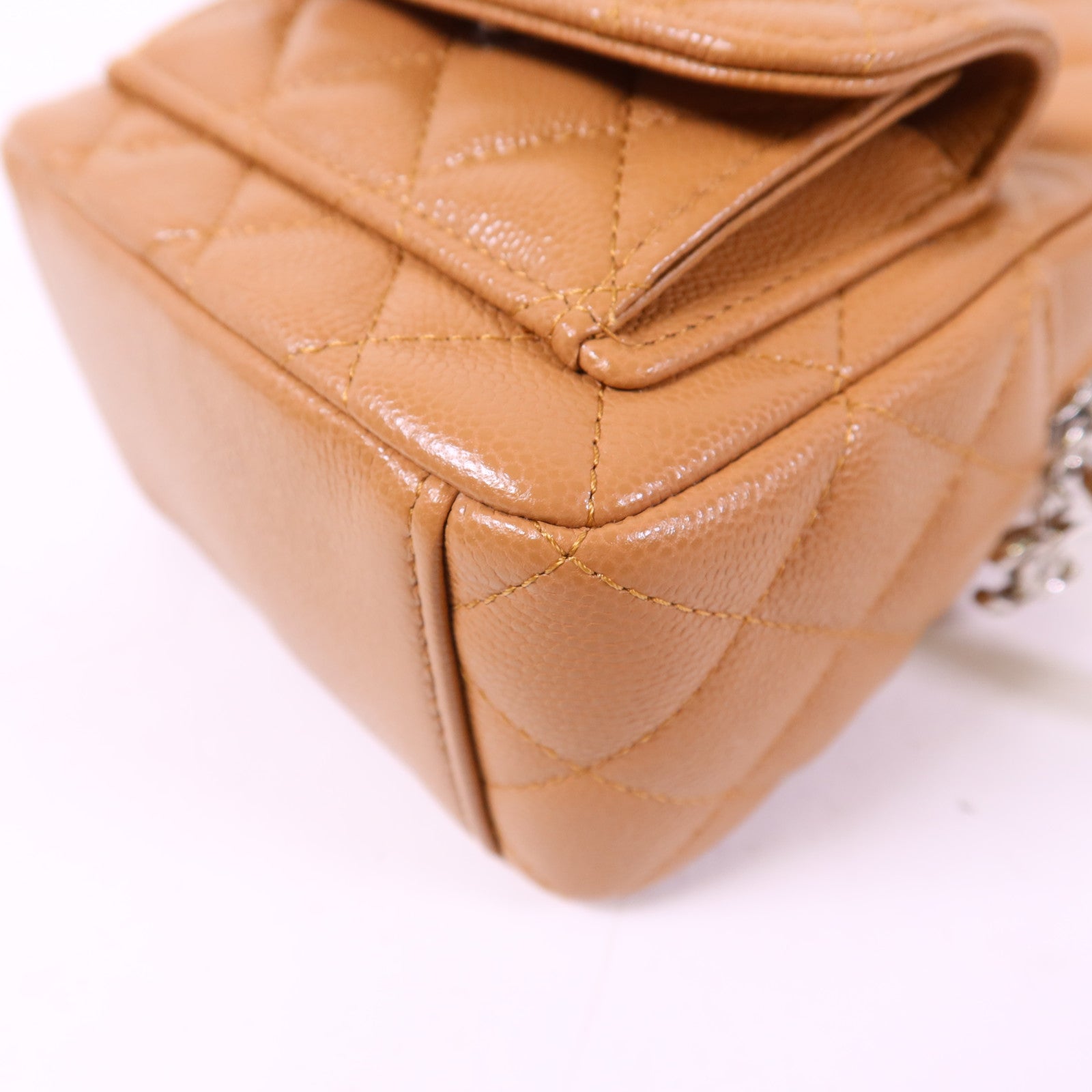 CHANEL 牛皮皮革Mini Backpack銀扣背包