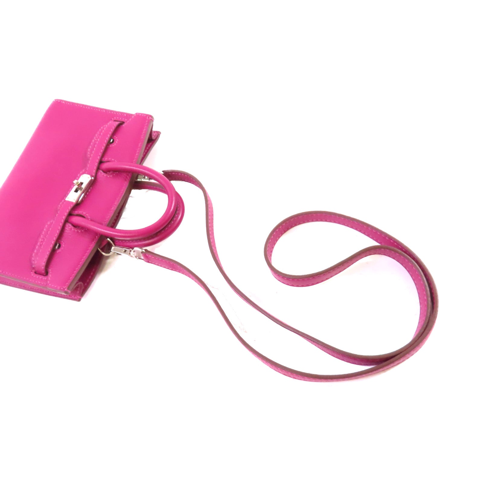 HERMES Swift皮革Tiny Birkin Shoulder Bag金扣肩背袋K5 Tosca/桃紫色
