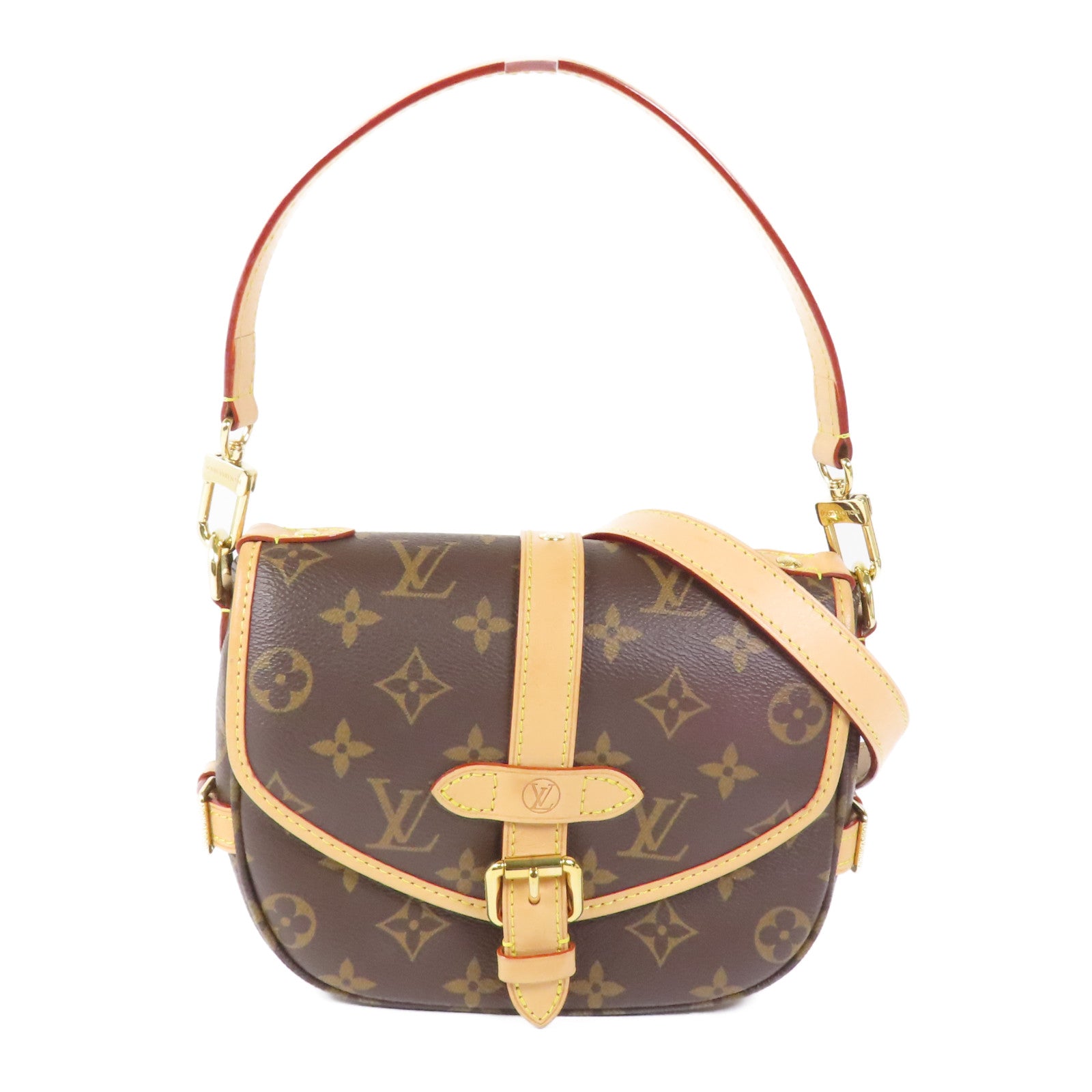 LOUIS VUITTON Monogram Saumur BB金扣手挽肩背兩用袋