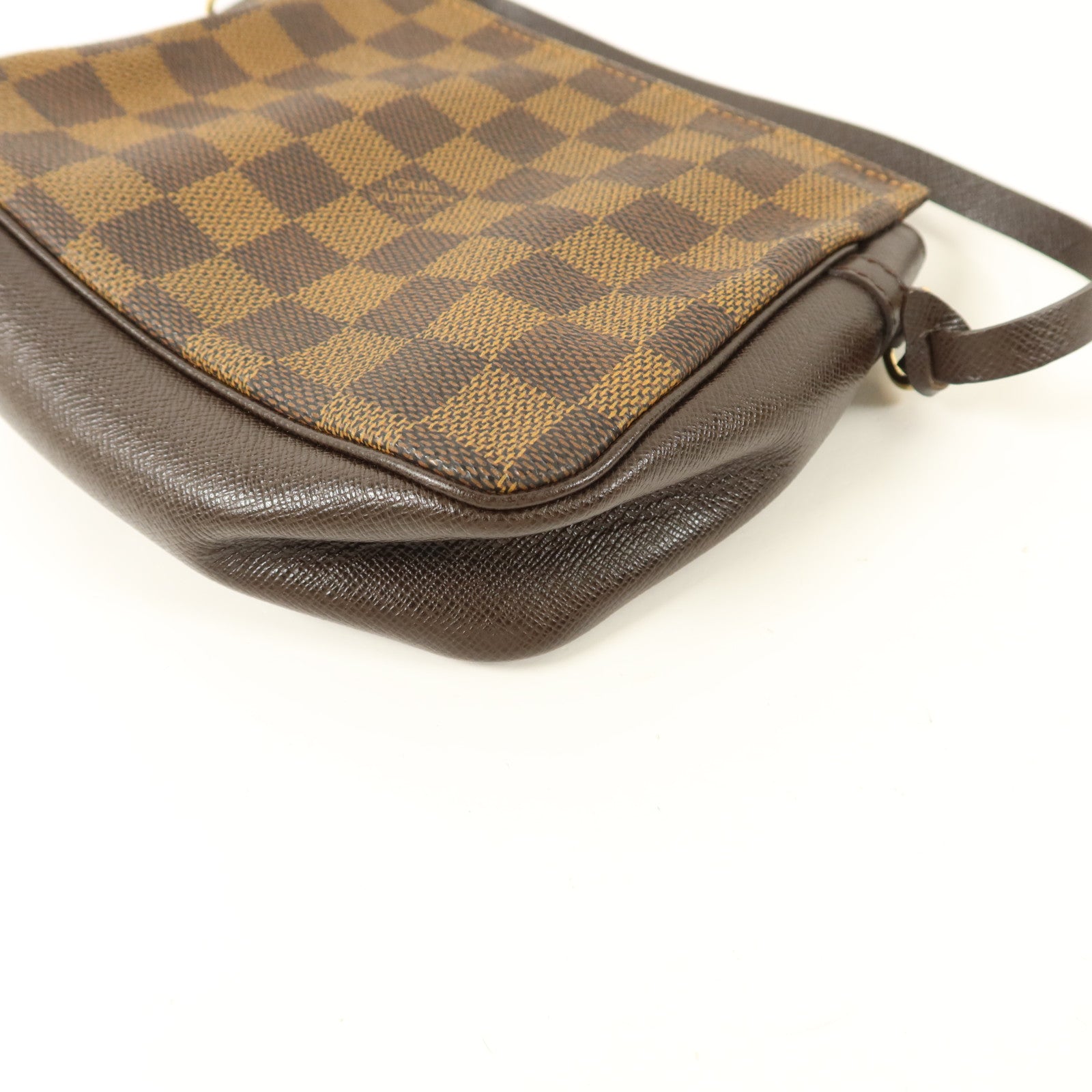 LOUIS VUITTON Damier Trousse Makeup Accessory Pouch金扣手挽袋棕色
