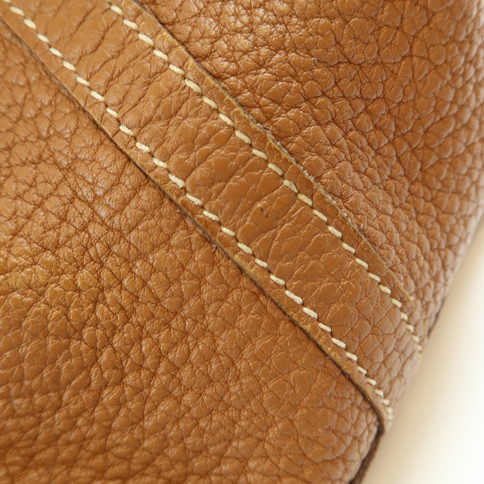 HERMES GHW Garden Party GM Handbag Negonda Leather Brown