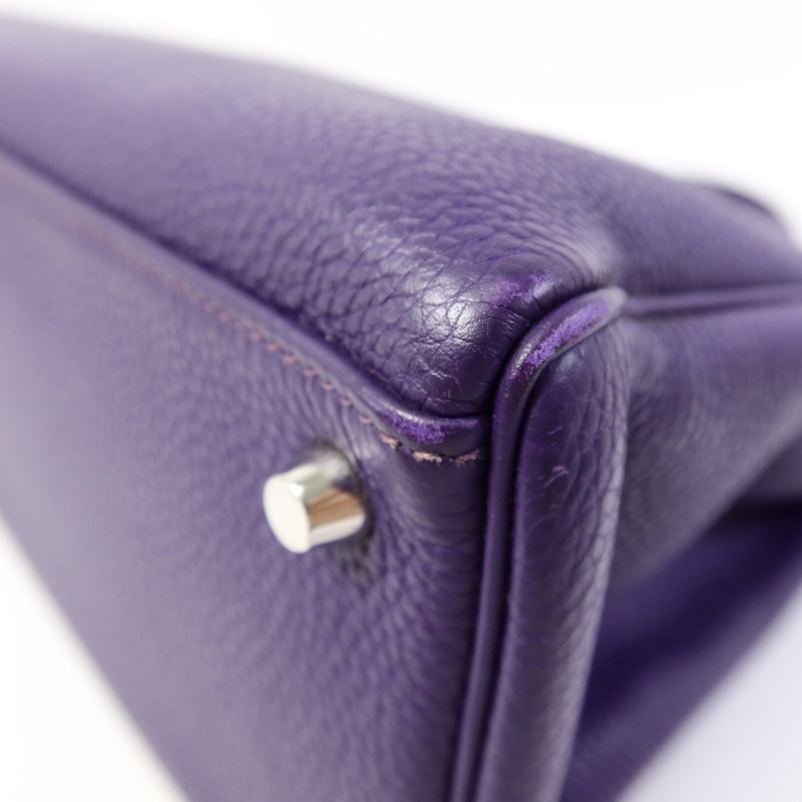 HERMES Togo皮革Kelly 35銀扣手挽肩背兩用袋Iris