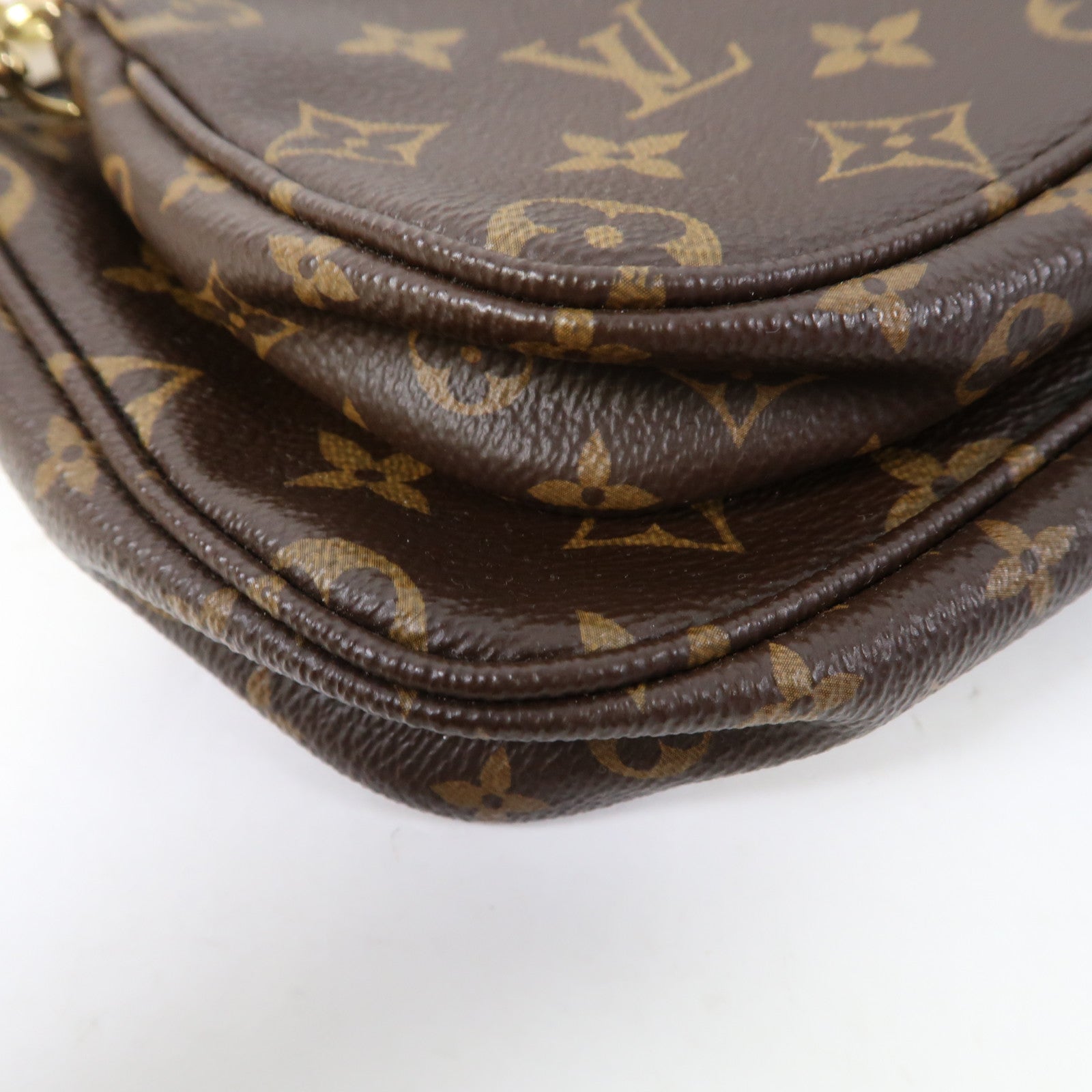 LOUIS VUITTON Monogram Multi Pochette Accessoires金扣肩背袋啡色