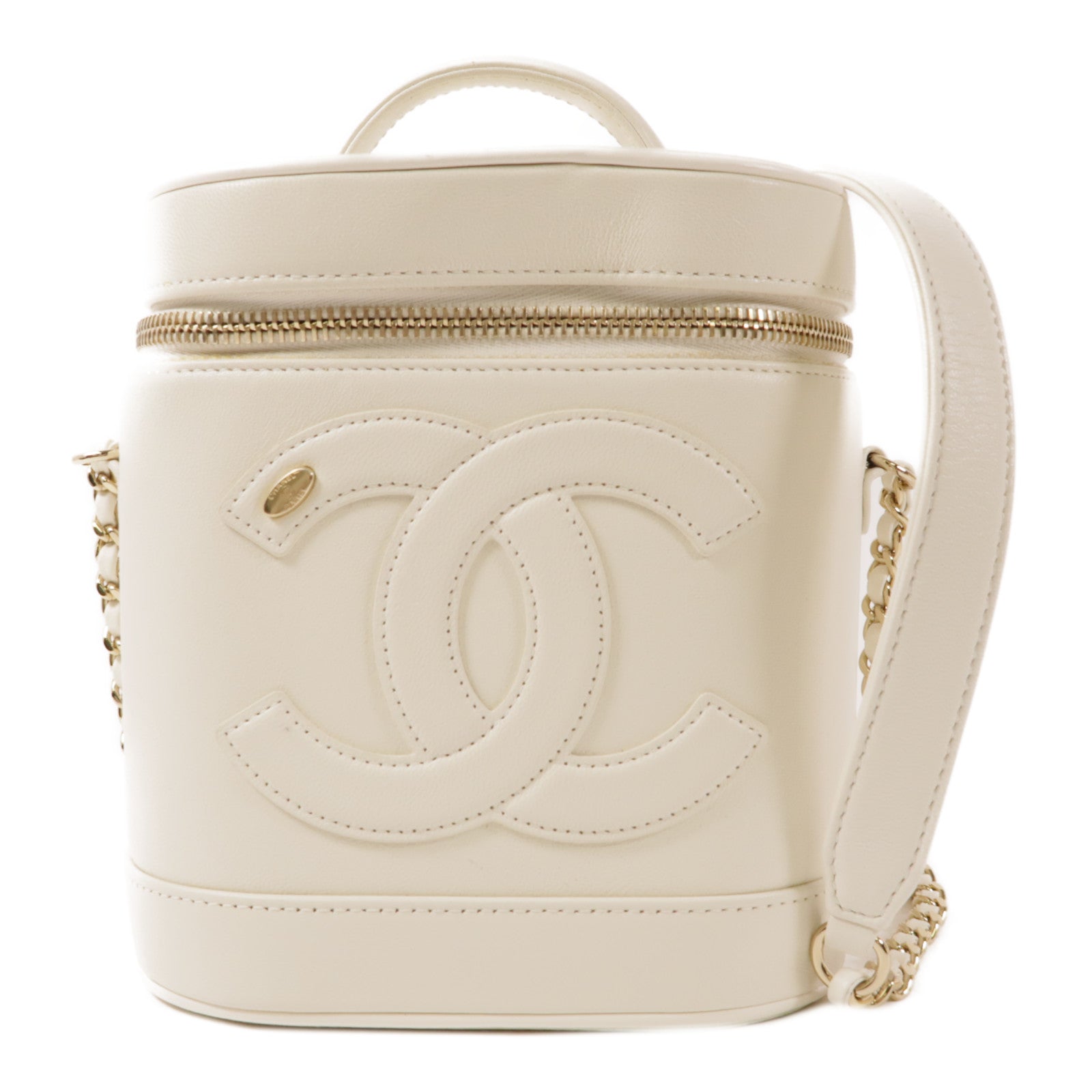 CHANEL 牛皮皮革Vanity Case金扣手挽肩背兩用袋