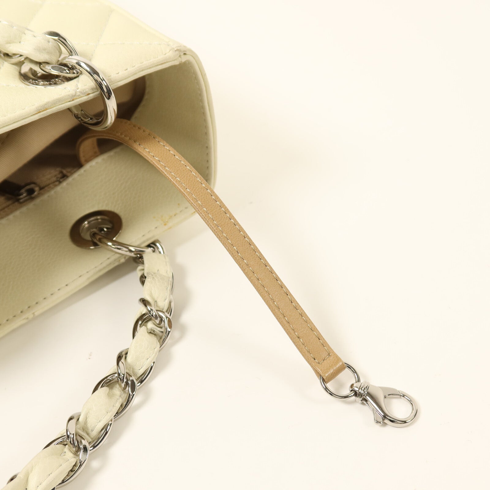 CHANEL 牛皮皮革PST Petite Shopping Tote Bag銀扣鏈帶手挽袋
