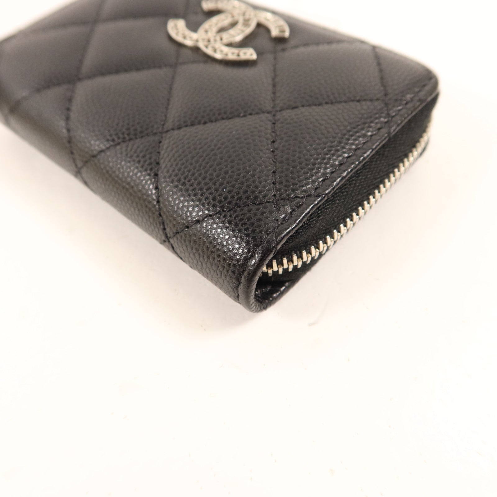 CHANEL 牛皮皮革Card Case銀扣卡片套