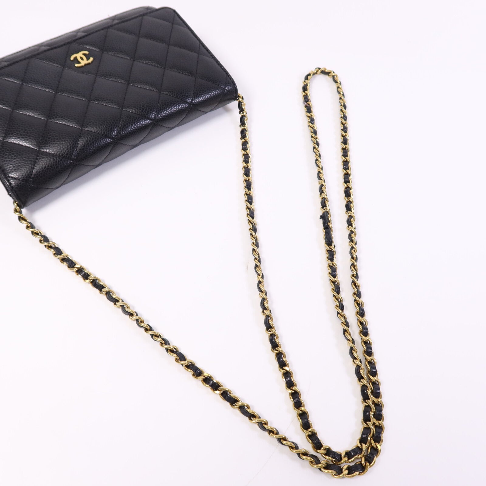 CHANEL 牛皮皮革Wallet On Chain金扣肩背袋