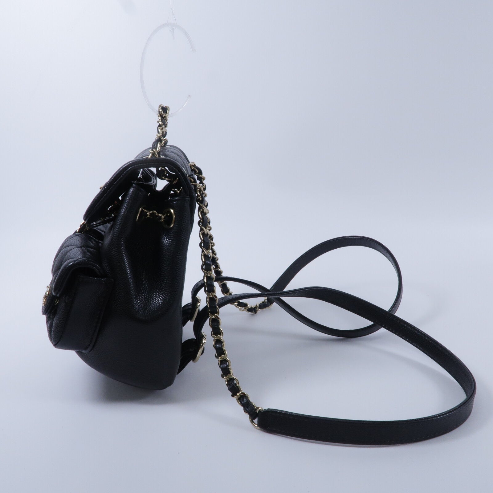 CHANEL 牛皮皮革Duma鏈帶背包