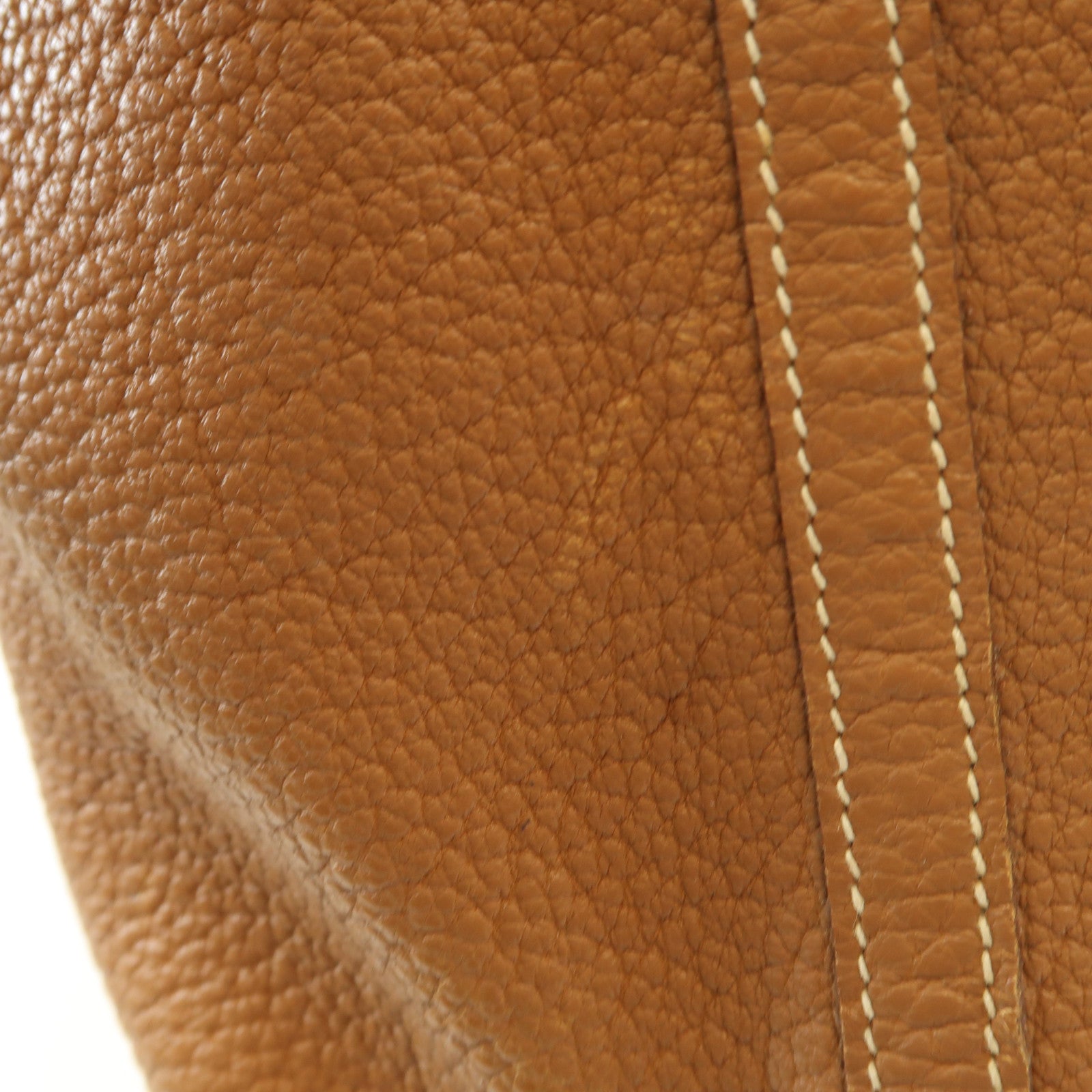 HERMES GHW Garden Party GM Handbag Negonda Leather Brown