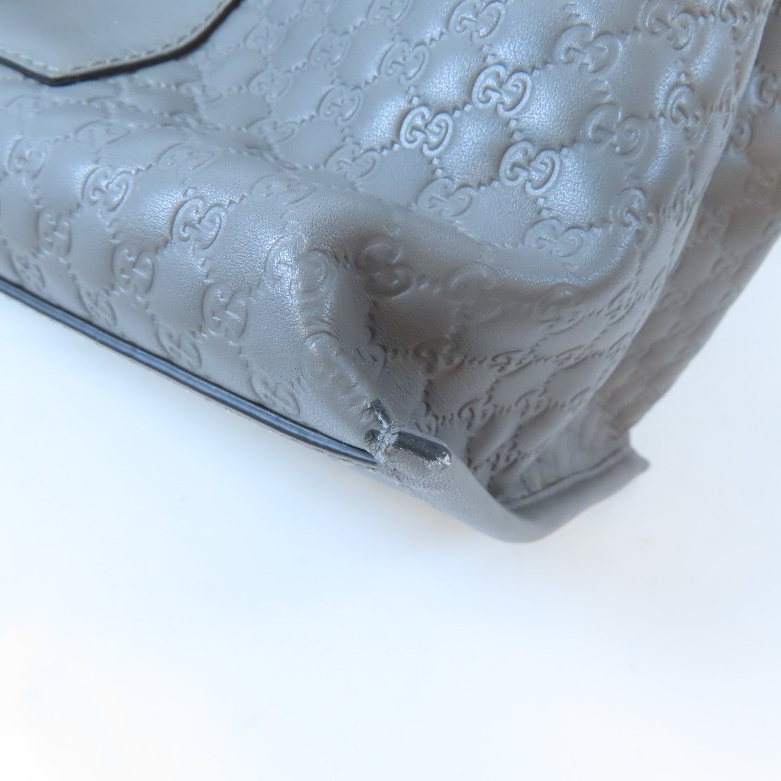 GUCCI 牛皮皮革Guccissima金扣手挽肩背兩用袋灰色