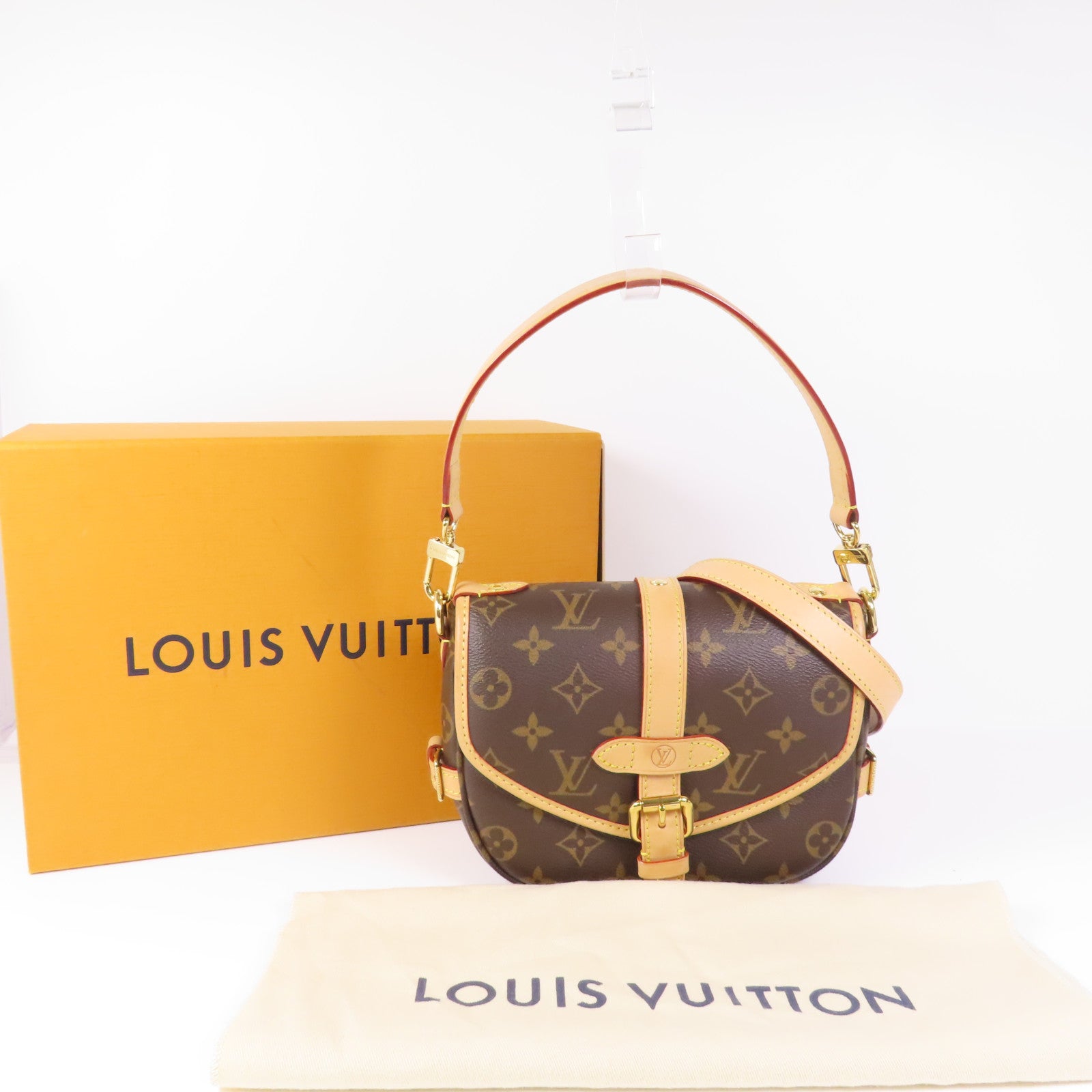 LOUIS VUITTON Monogram Saumur BB金扣手挽肩背兩用袋