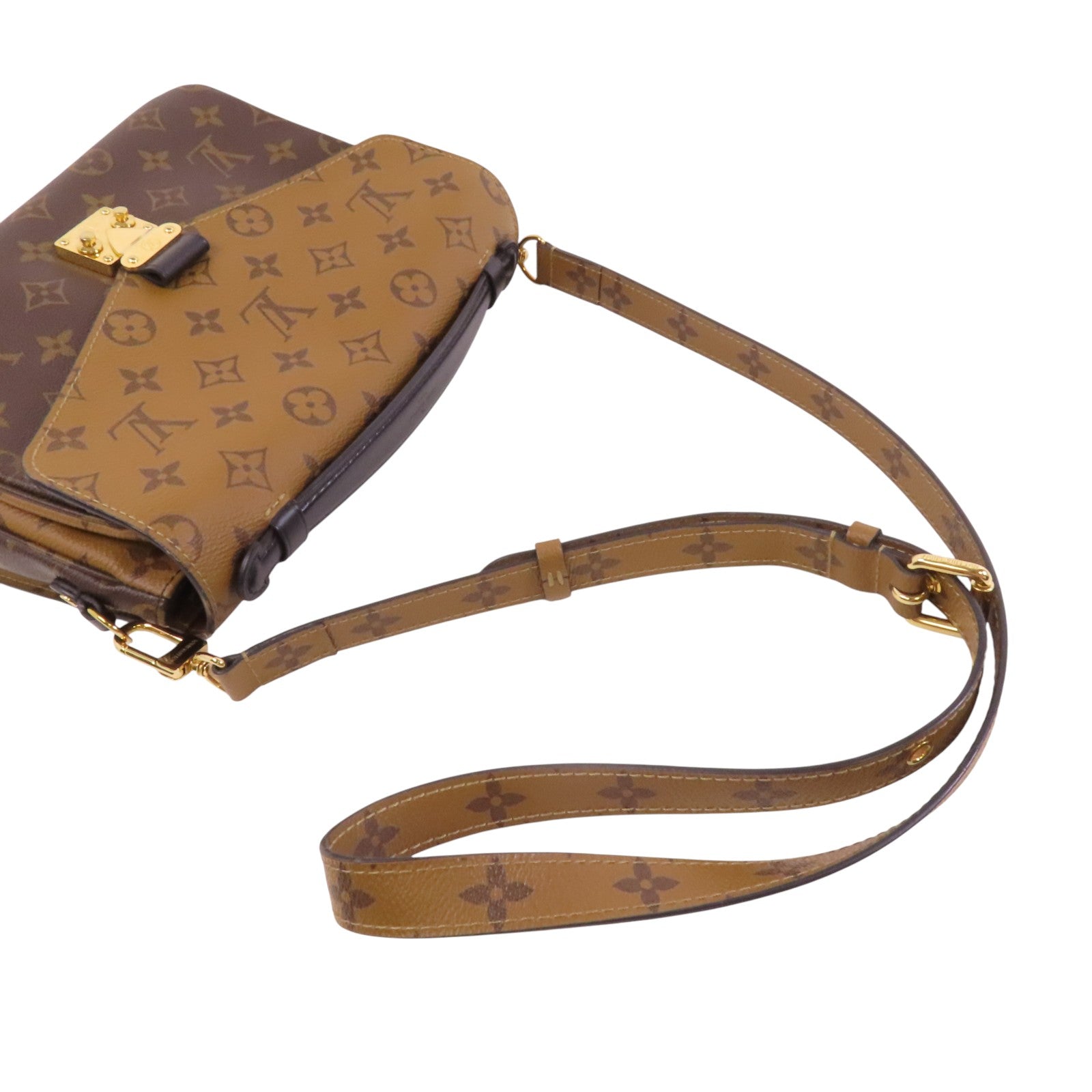 LOUIS VUITTON Monogram Reverse Pochette Metis金扣手挽肩背兩用袋
