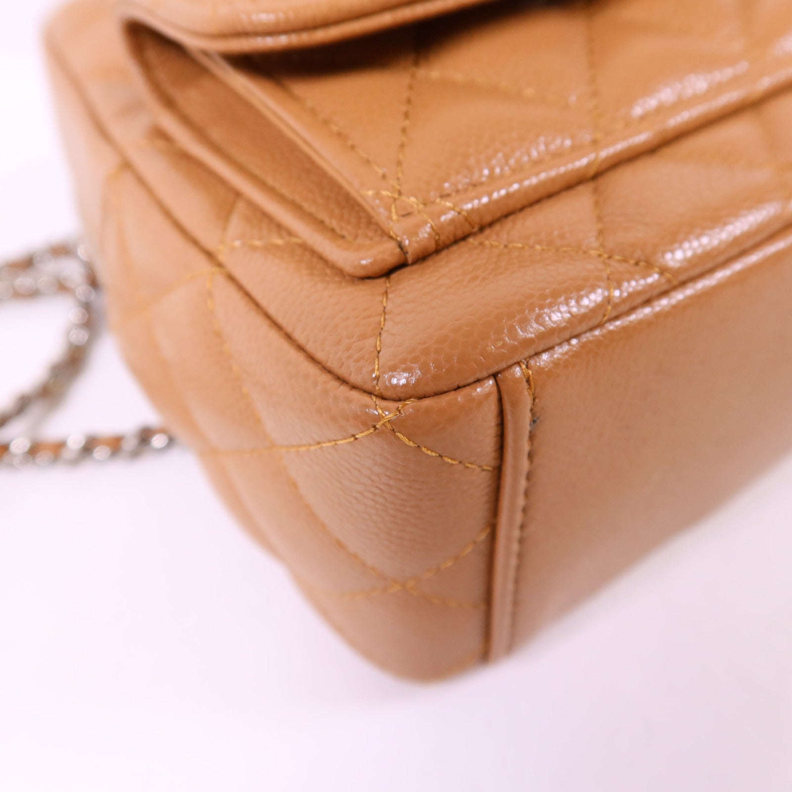 CHANEL 牛皮皮革Mini Backpack銀扣背包