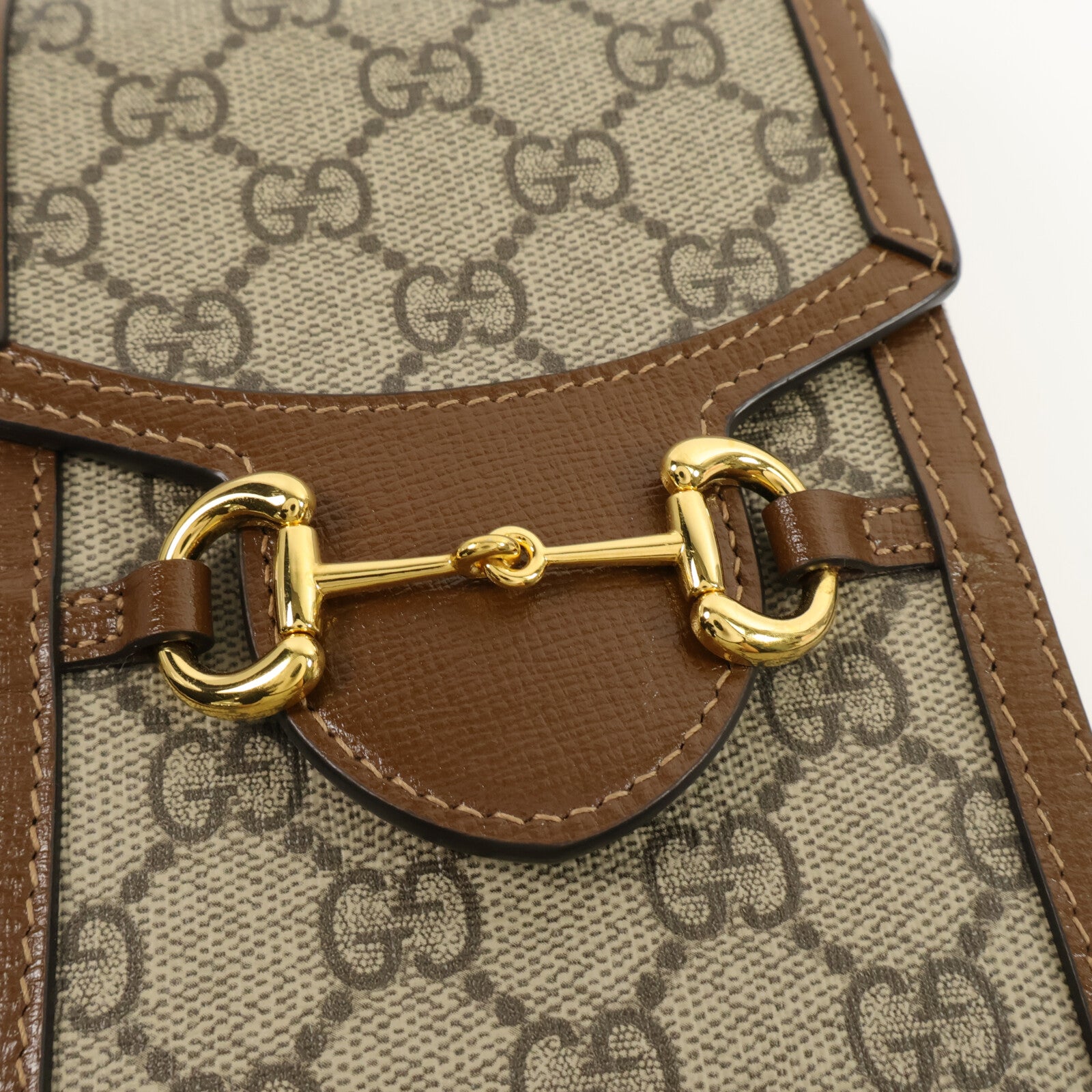 GUCCI 塗層帆布Horsebit 1955肩背袋