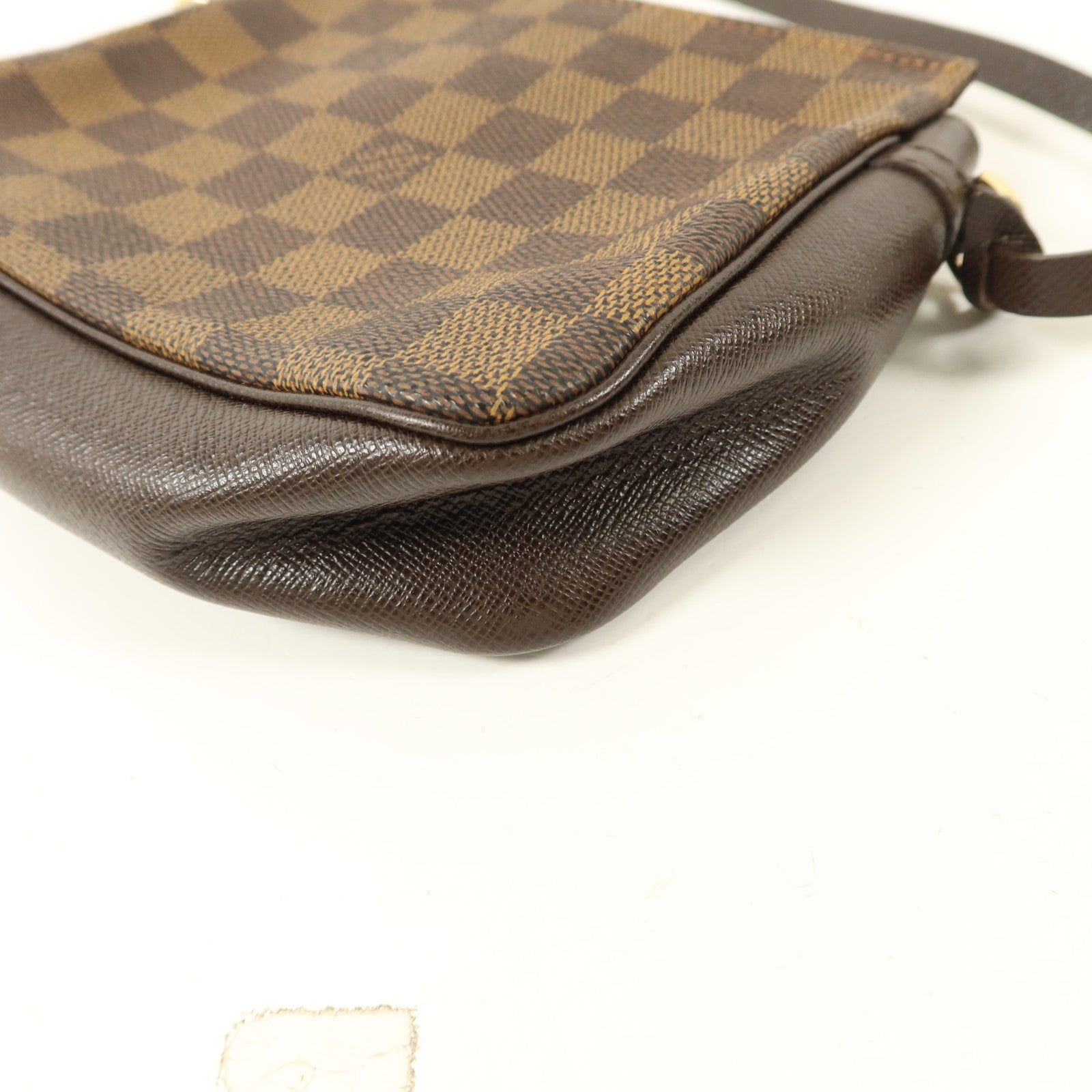 LOUIS VUITTON Damier Trousse Makeup Accessory Pouch金扣手挽袋棕色