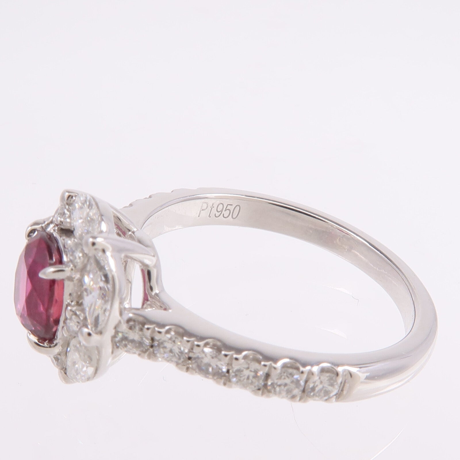 JEWELRY PT950鉑金Ruby Diamond Ring紅寶石/鑽石戒指