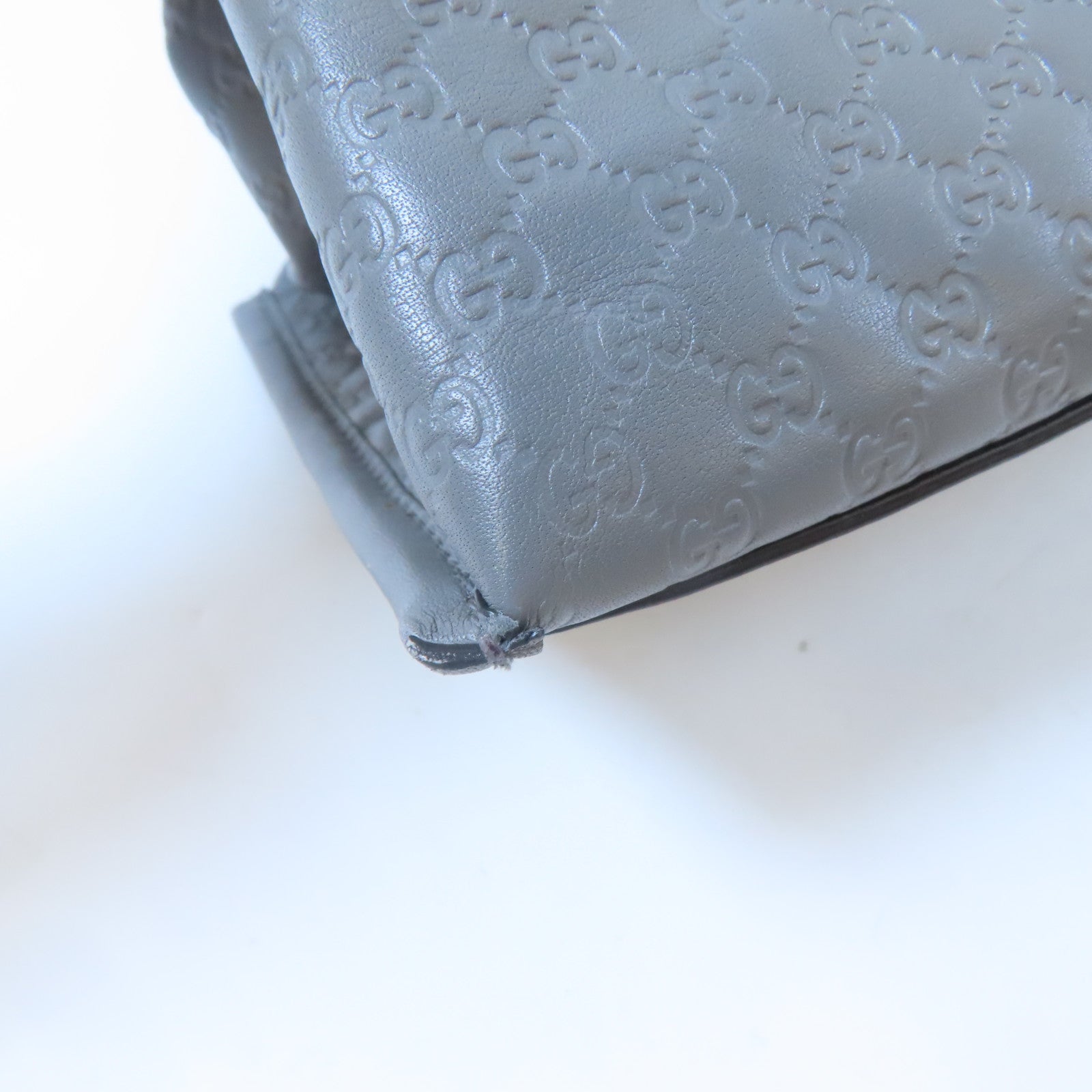 GUCCI 牛皮皮革Guccissima金扣手挽肩背兩用袋灰色