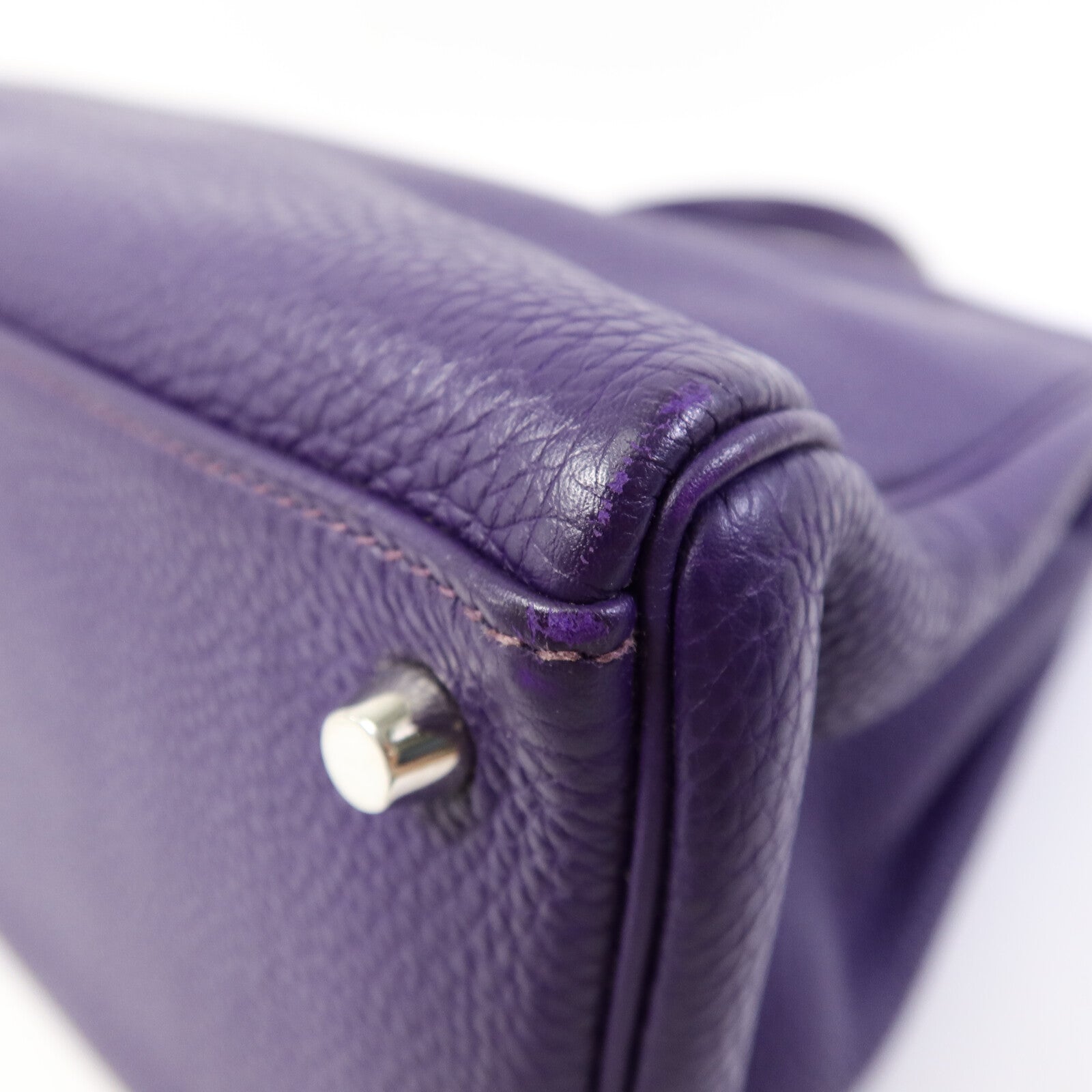 HERMES Togo皮革Kelly 35銀扣手挽肩背兩用袋Iris