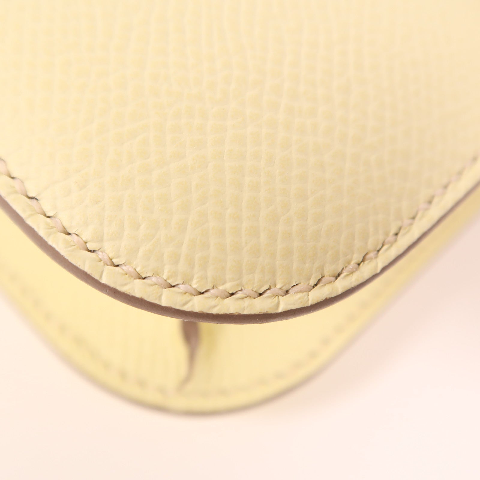 HERMES Epsom皮革Constance Elan銀扣肩背袋Jaune Milton