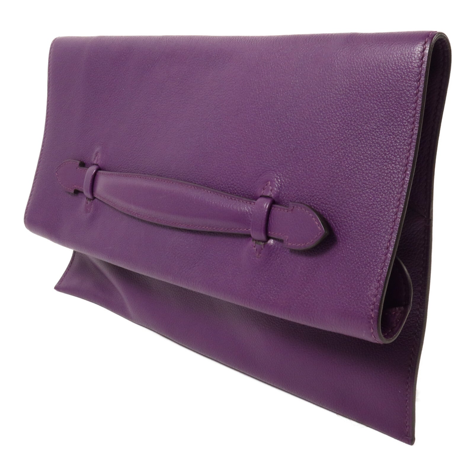HERMES Evercolor皮革Plitplat Clutch手拿包Anemone