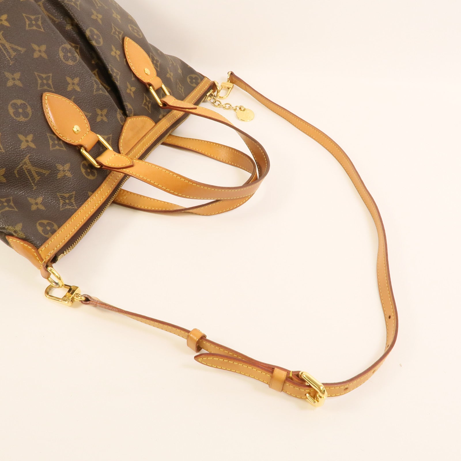LOUIS VUITTON Monogram Palermo PM金扣手挽肩背兩用袋棕色