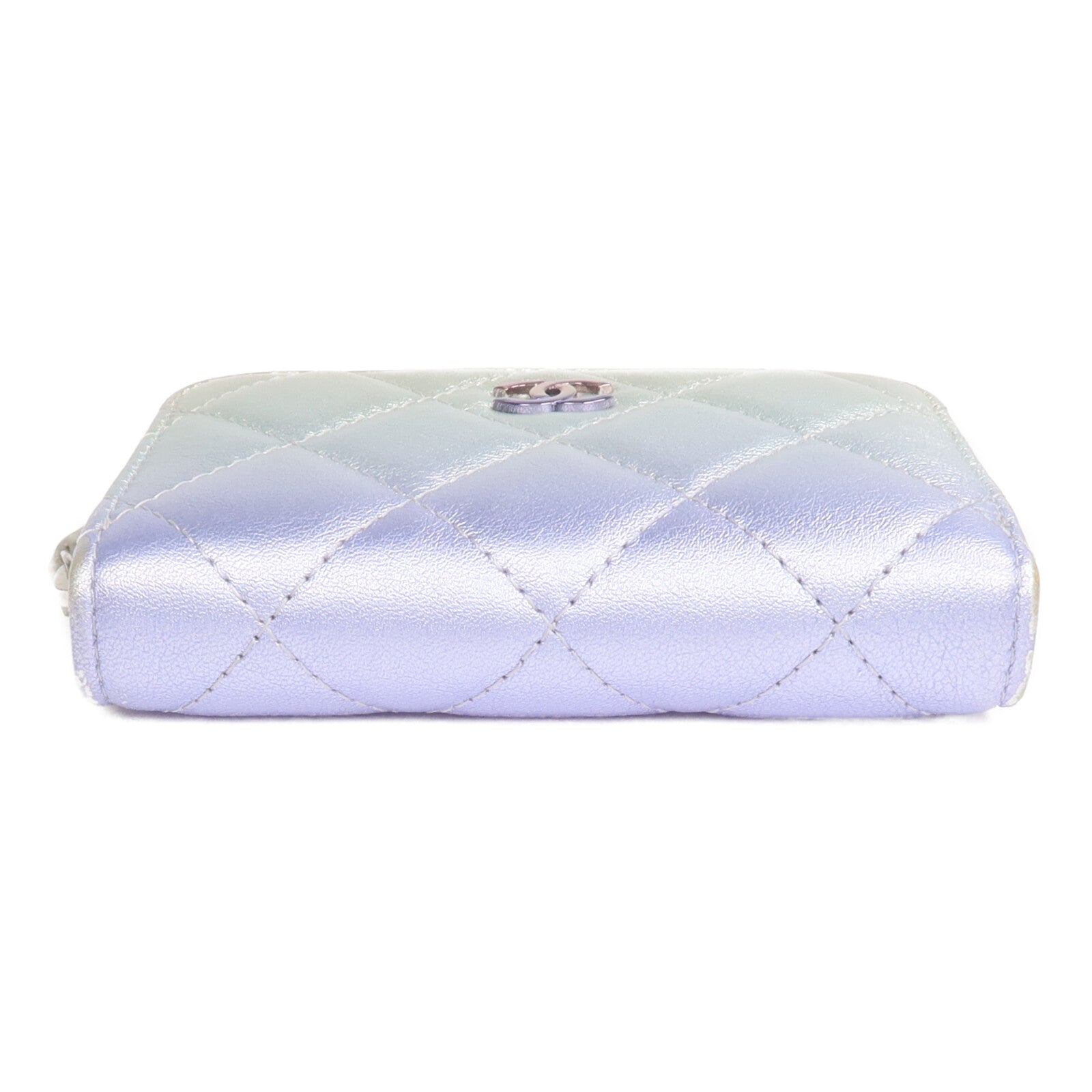 CHANEL 羊皮皮革Card Case/Coin Case銀扣拉鏈卡片套/零錢包