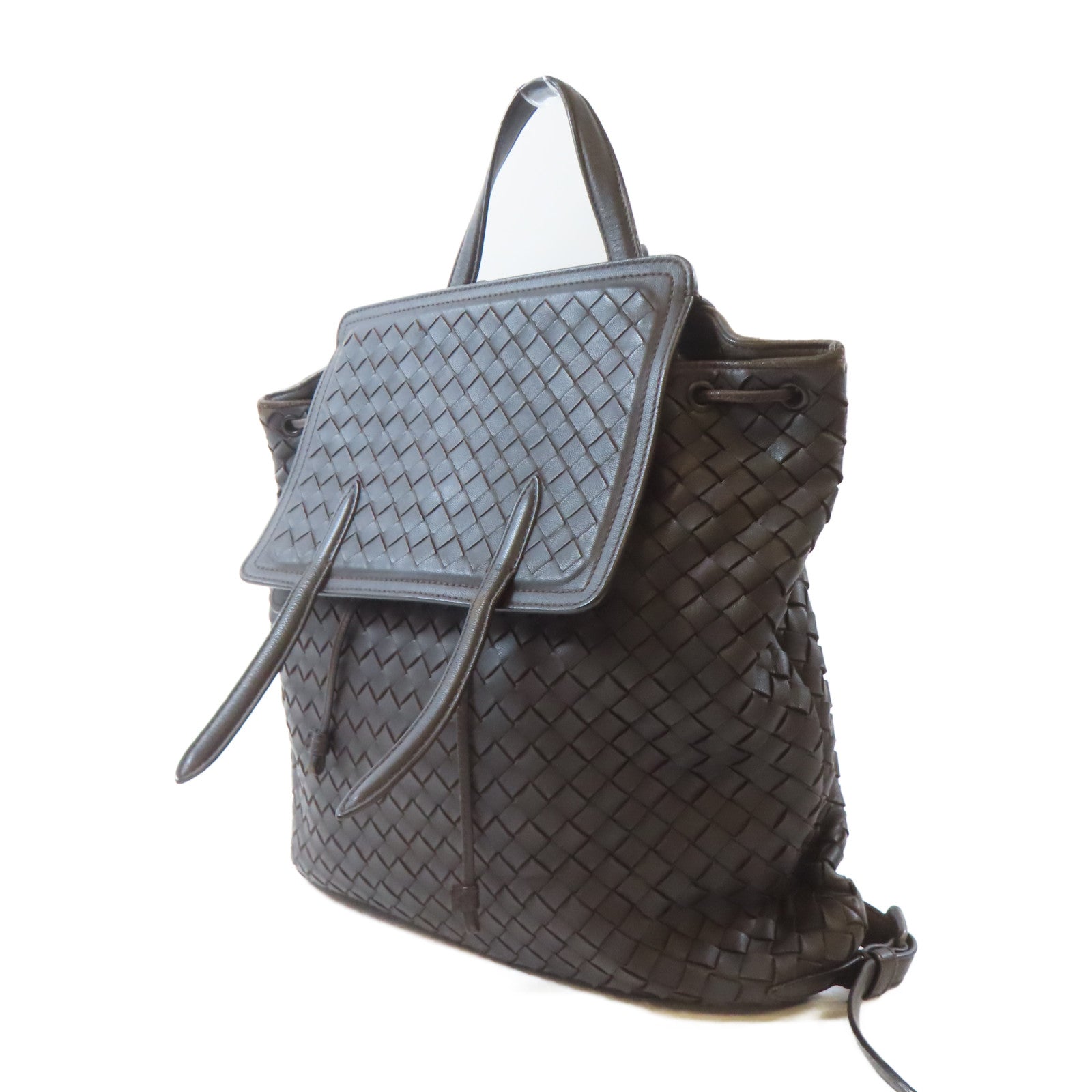 BOTTEGA VENETA 皮革Intrecciato Backpack背包啡色