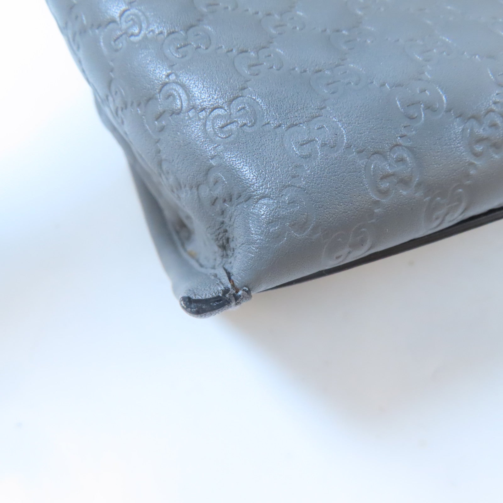 GUCCI 牛皮皮革Guccissima金扣手挽肩背兩用袋灰色