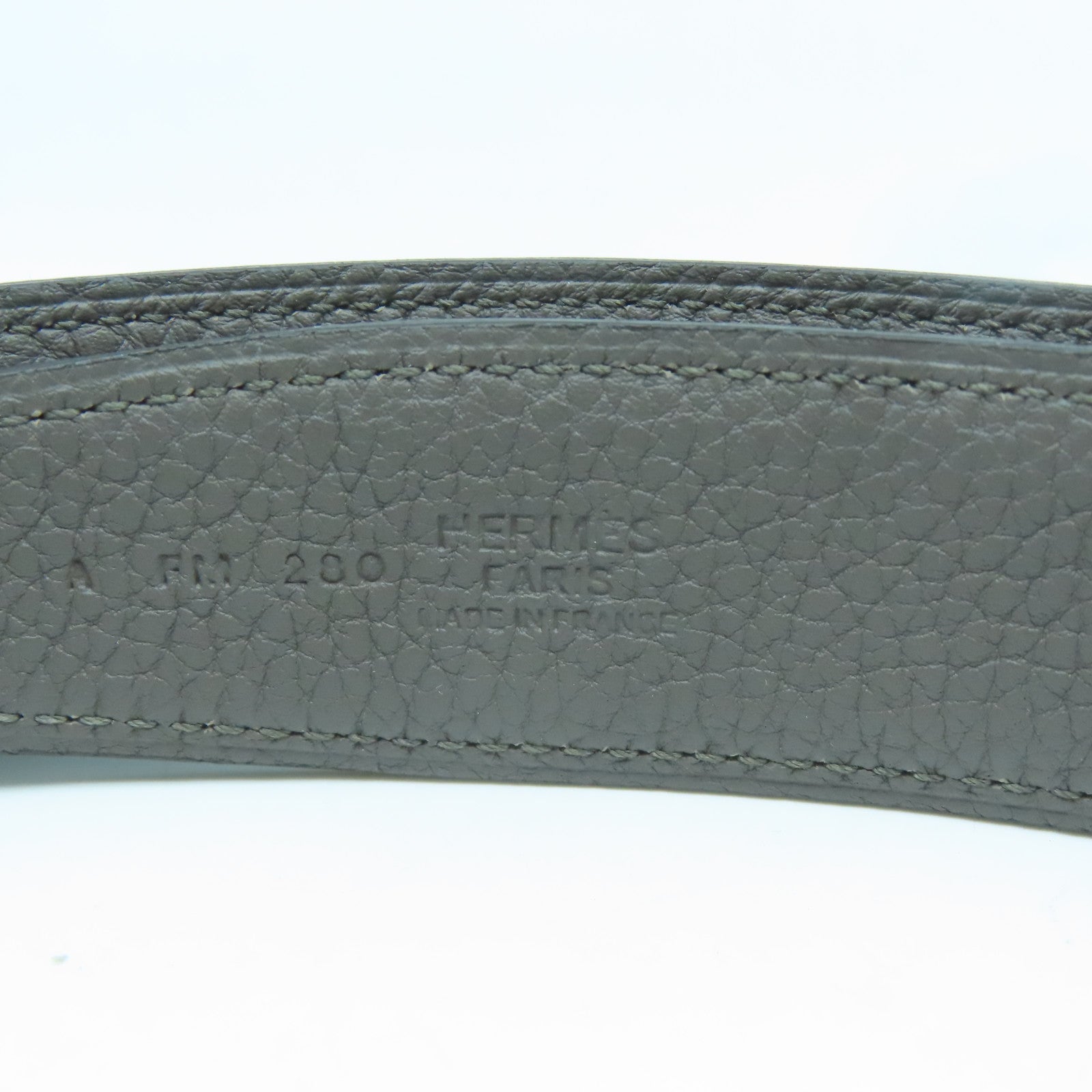 HERMES 【激減優惠】Swift皮革/Epsom皮革Belt 110cm銀扣黑色/灰色