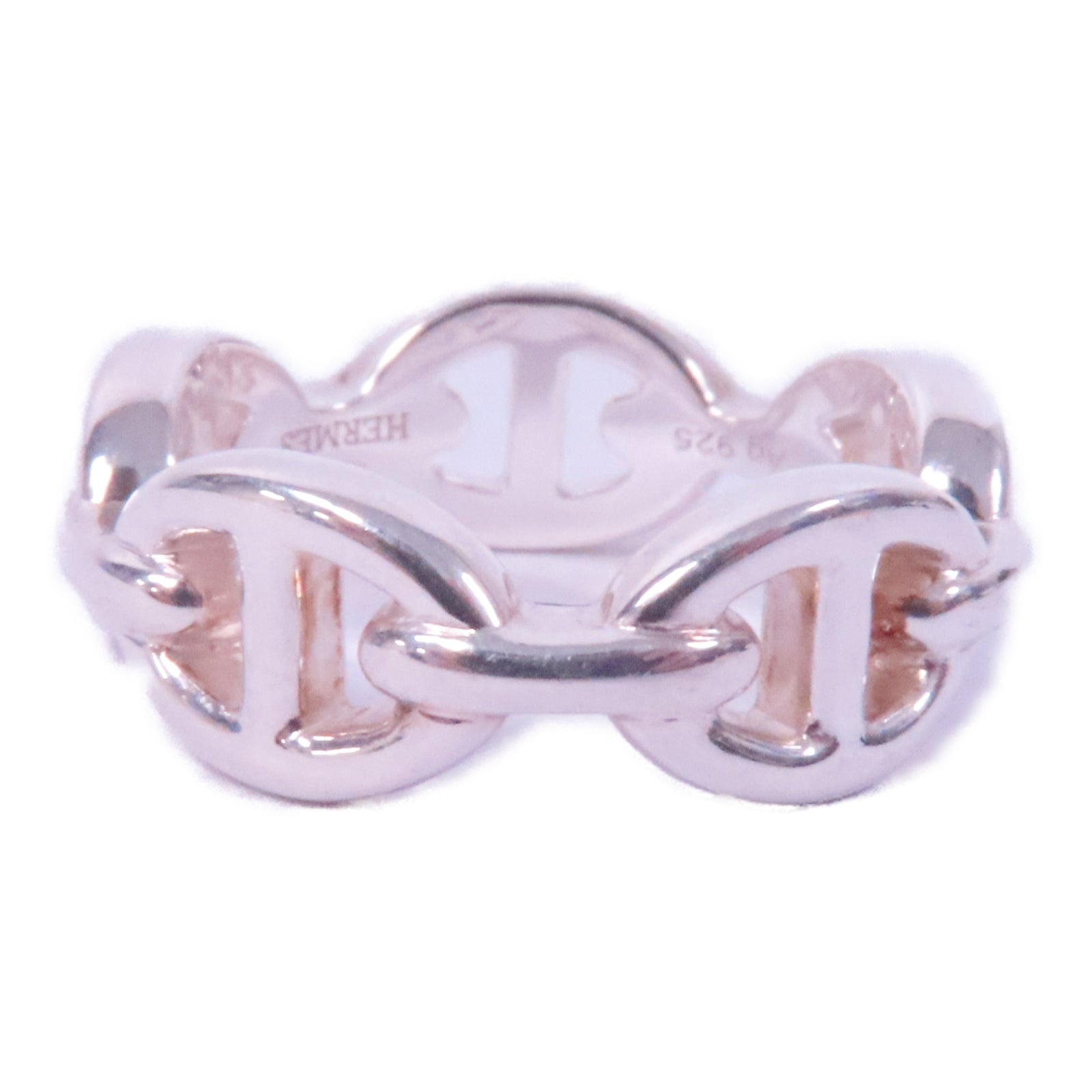 HERMES 925純銀Chaine D'Ancre Enchainee Ring戒指US#4.75