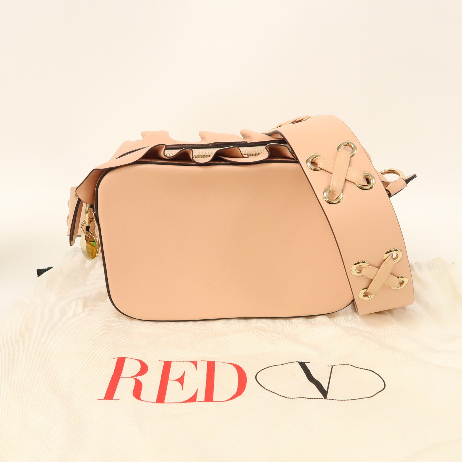 Valentino 牛皮皮革Shoulder Bag肩背袋粉紅色